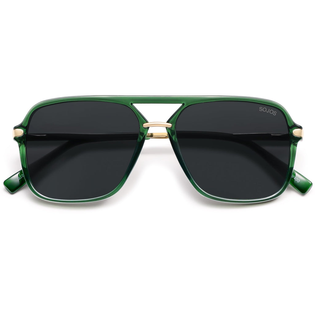 SOJOS Sunglasses for Women & Men, Square, Retro, Polarized Lens, Trendy Aviator, 90s Shades