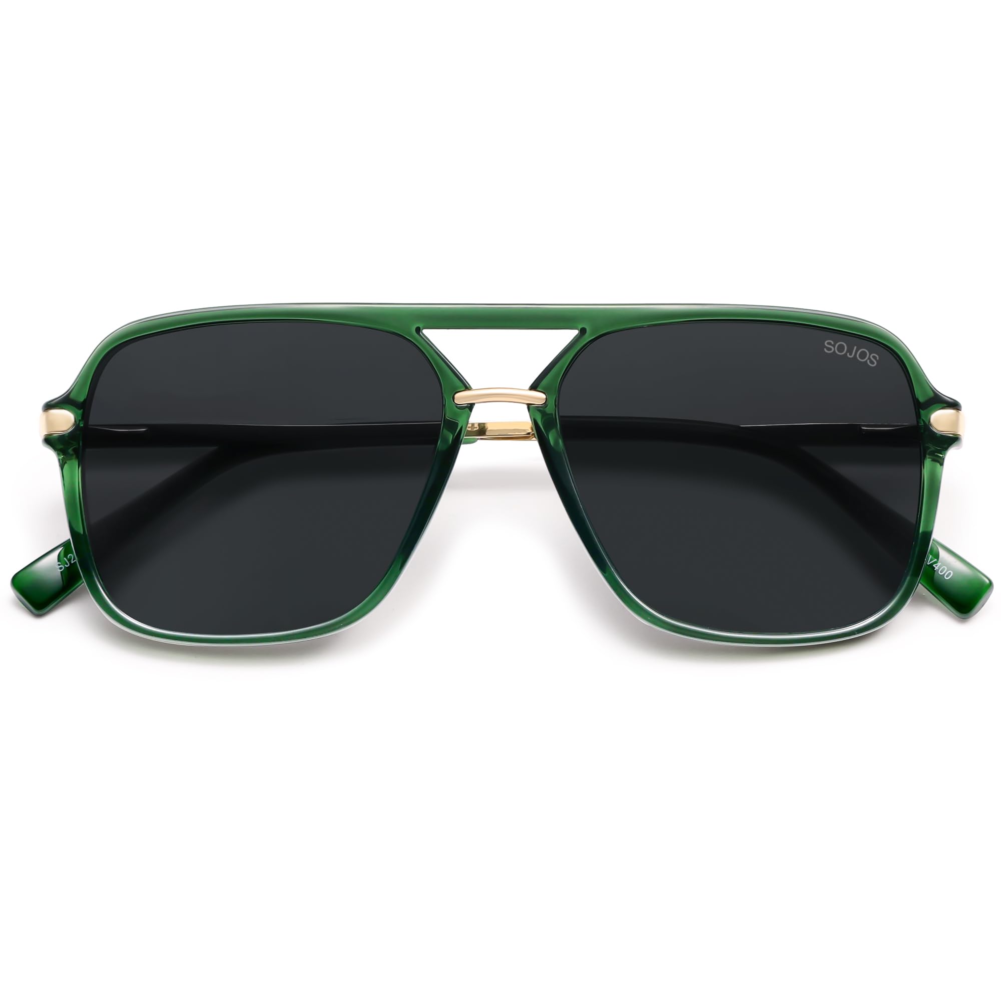 SOJOS Sunglasses for Women & Men, Square, Retro, Polarized Lens, Trendy Aviator, 90s Shades