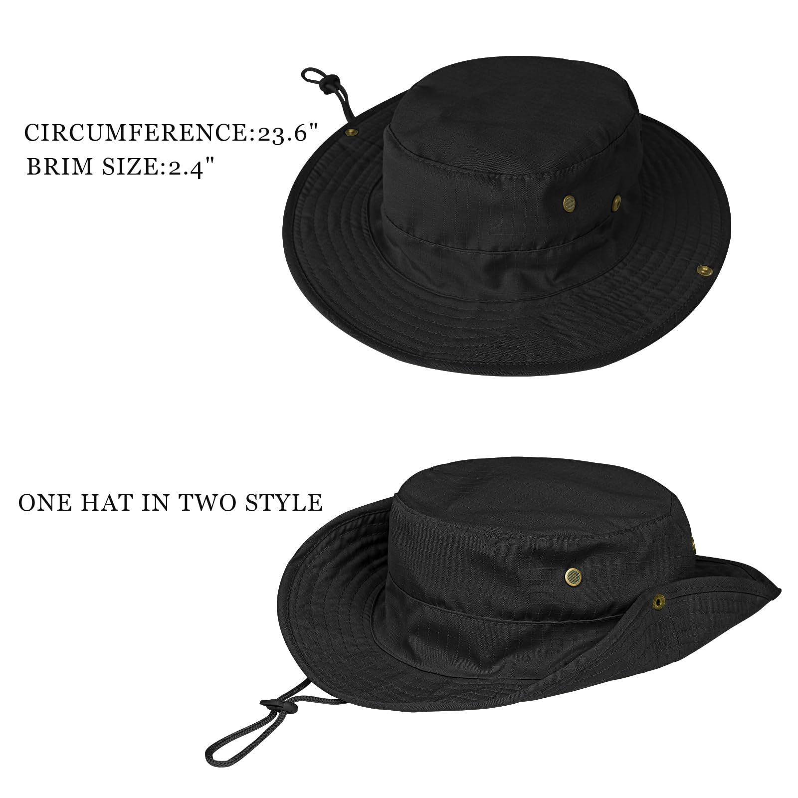 Sun Hats for Men Women Boonie Hat Foldable Fishing Hat UPF 50+ Bucket Hat for Fishing Hiking Garden Safari Beach