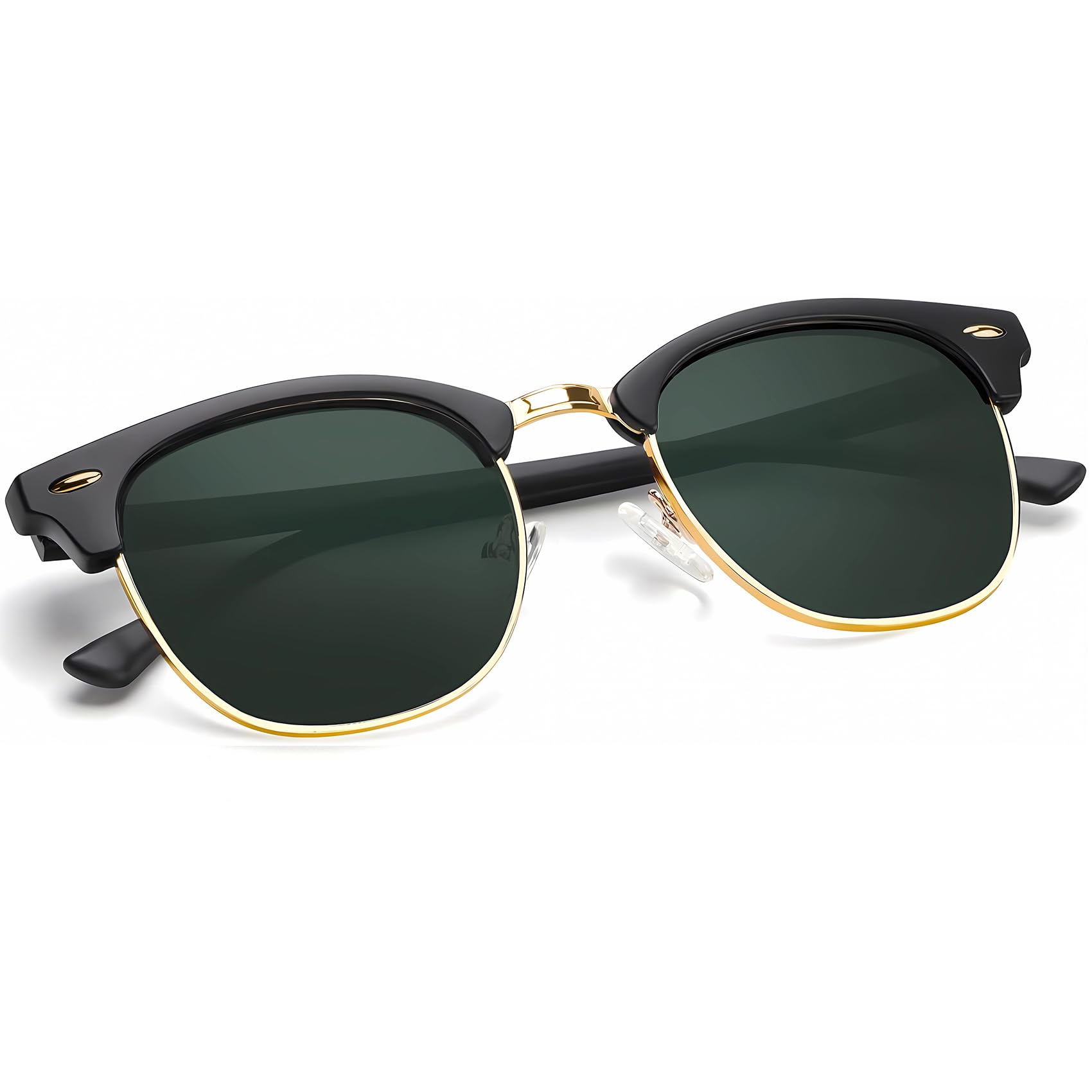 KALIYADI Polarized Sunglasses for Men and Women Semi-Rimless Frame Driving Sun glasses UV Blocking