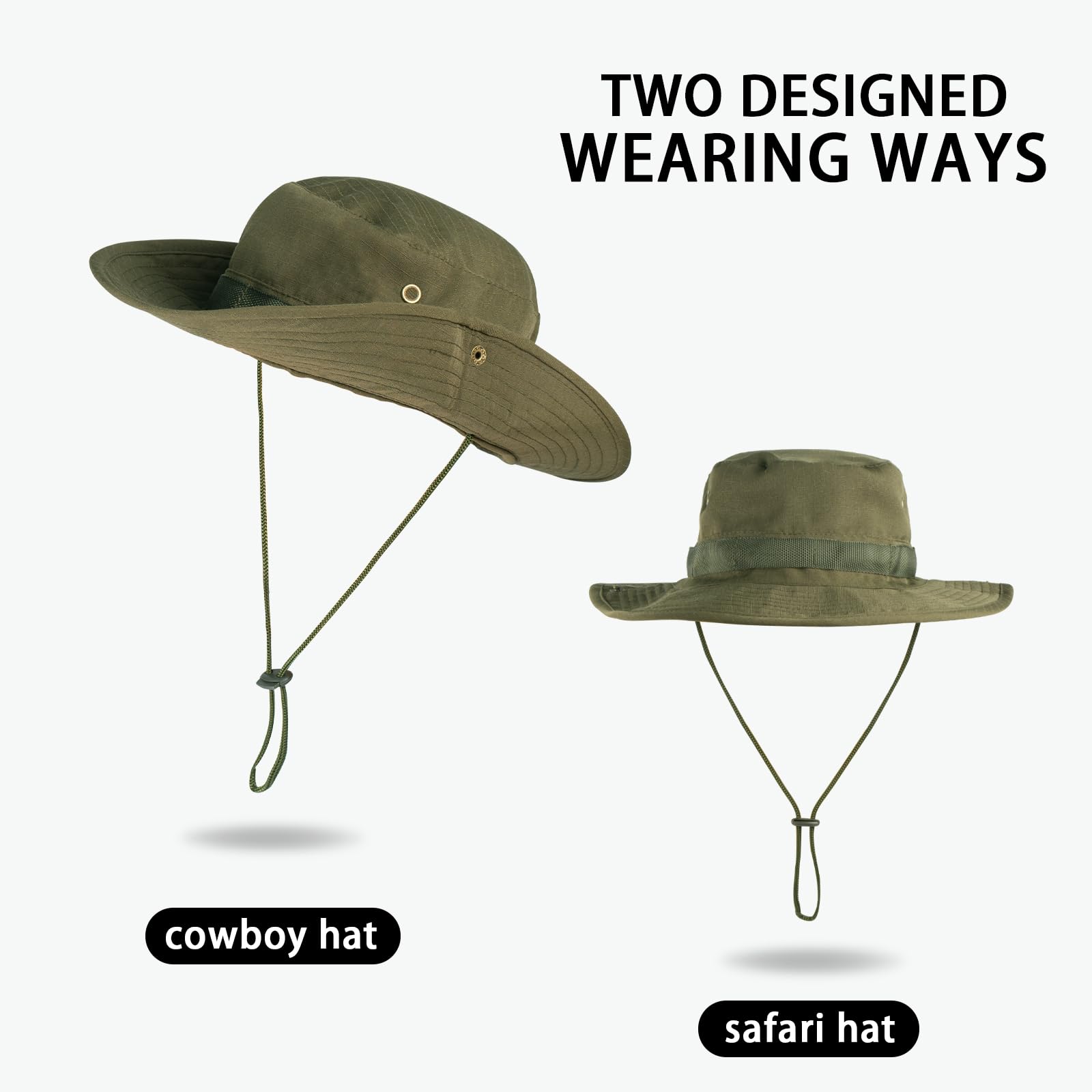 Sun Hats for Men Women Bucket Hat UPF 50+ UV Protection Boonie Hat for Safari Fishing Hiking Garden Beach