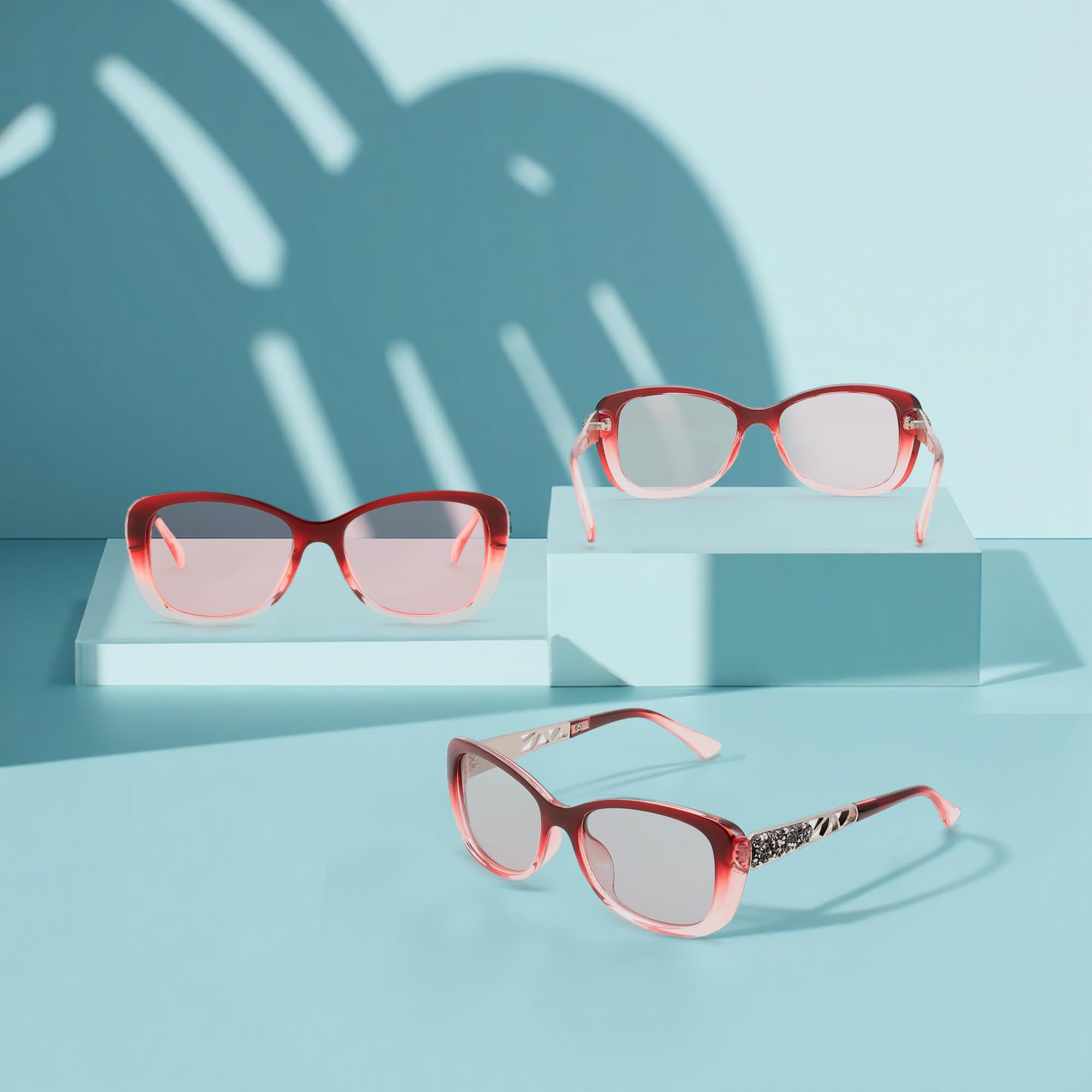 FEISEDY Polarized Women Sunglasses Retro Shades Photochromic Lens Sparkling Crystal Sunglasses UV400 Protection B0144