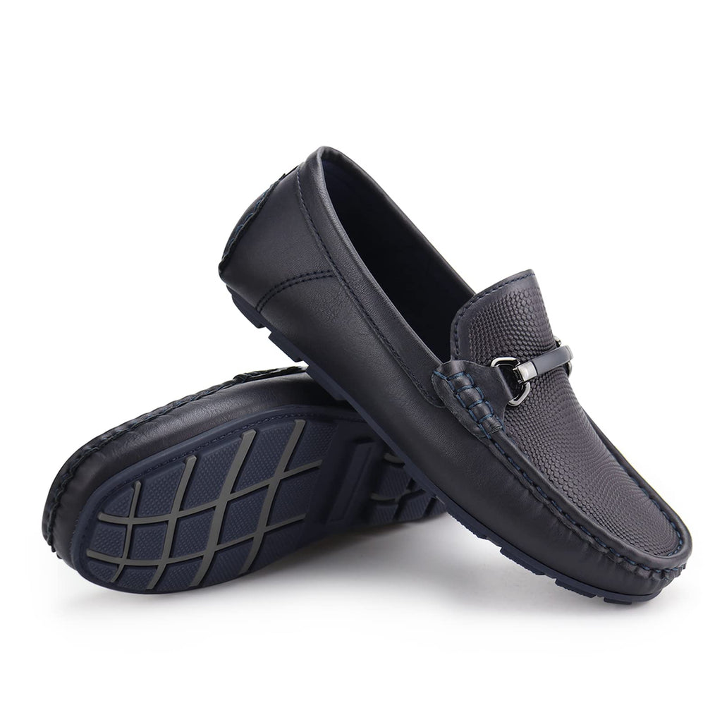 JABASIC Kids Penny Loafer Casual Slip-On Moccasin Flats Boys Dress Shoes