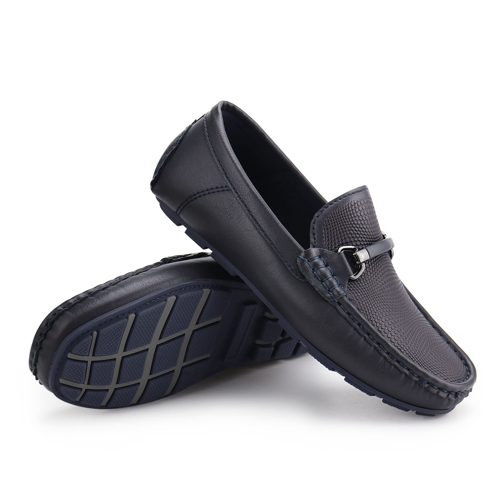 JABASIC Kids Penny Loafer Casual Slip-On Moccasin Flats Boys Dress Shoes