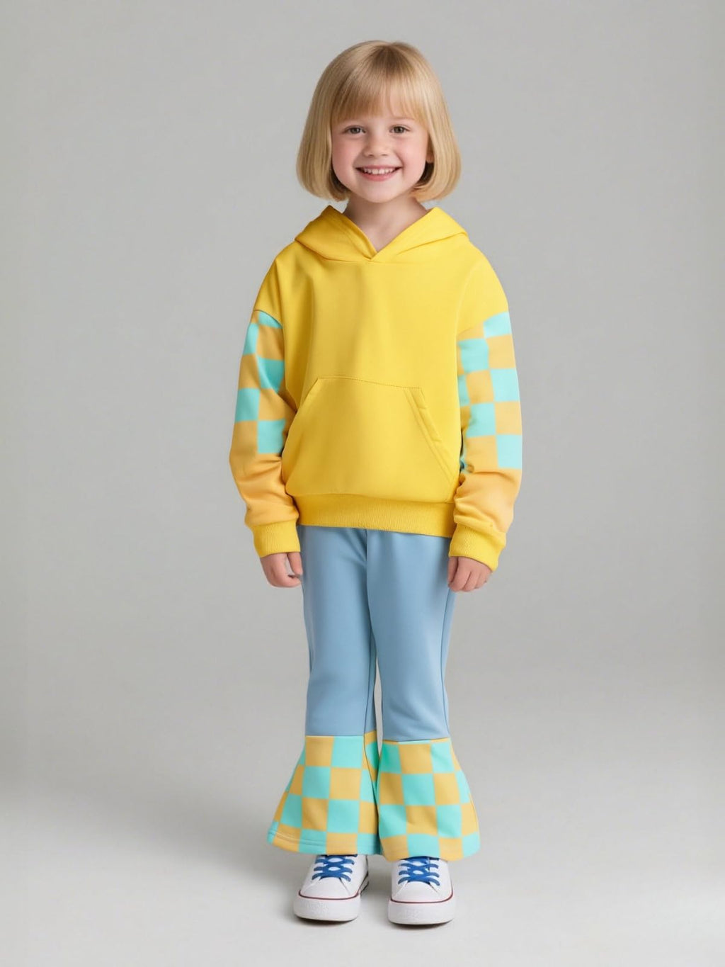 3-9 T Kids Toddler Girl Clothes Letter Print Sweatshirt Flared Pants 2Pc Outfits Set