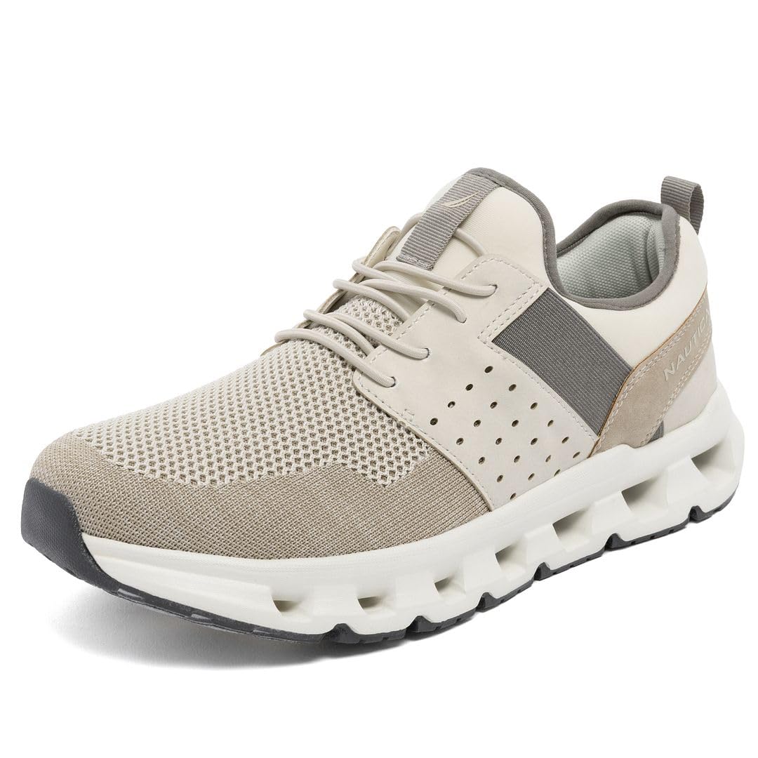 Nautica Mens Running Sneakers Sport Fashion Lace-Up Athletic Soft Shoes for Gym Tennis Men – Cushioned, Breathable, Lightweight & Comfortable