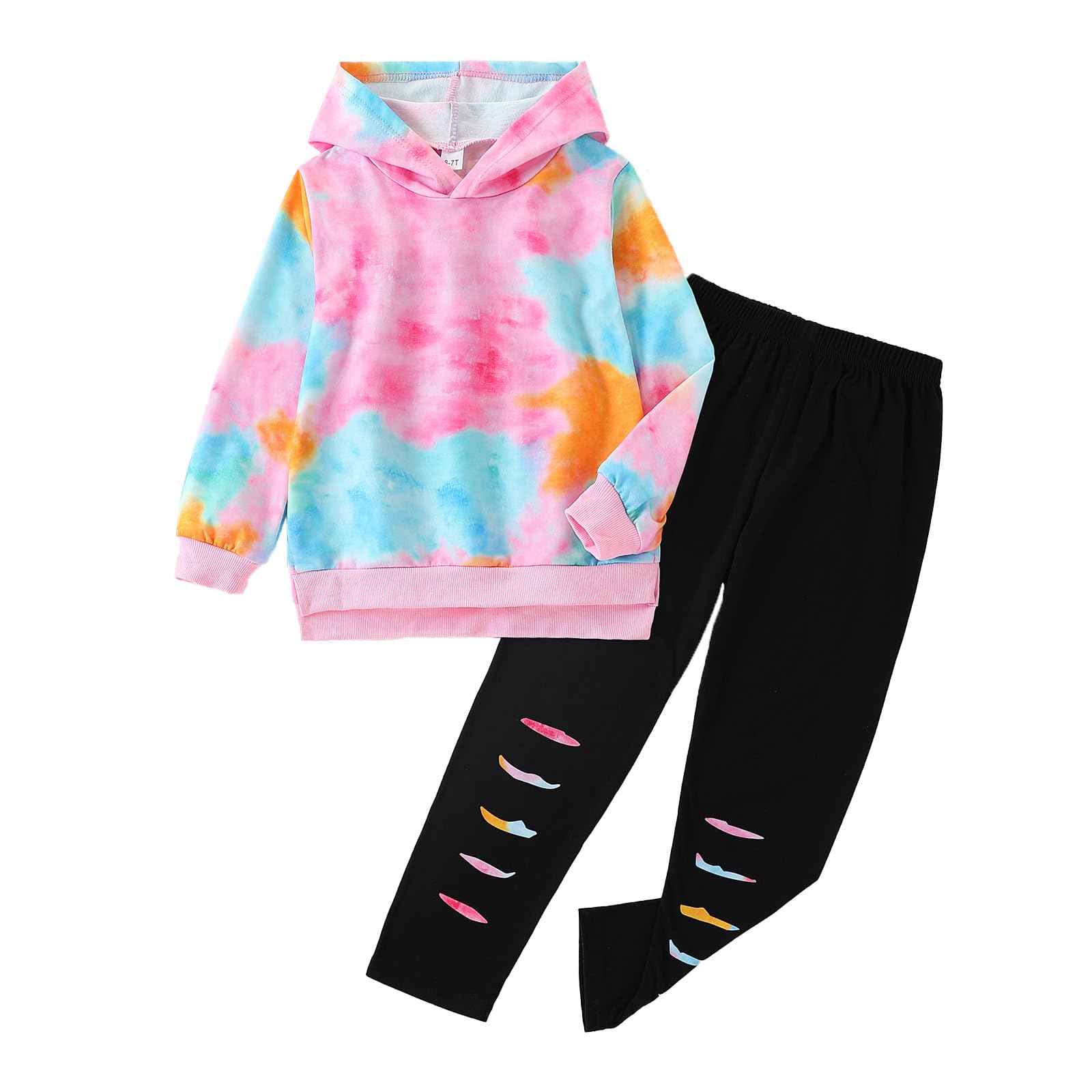 Kid Girls Clothes - Girls Outfits Tie Dye Tops and Leggings Pants 2 Piece Spring Clothes Set