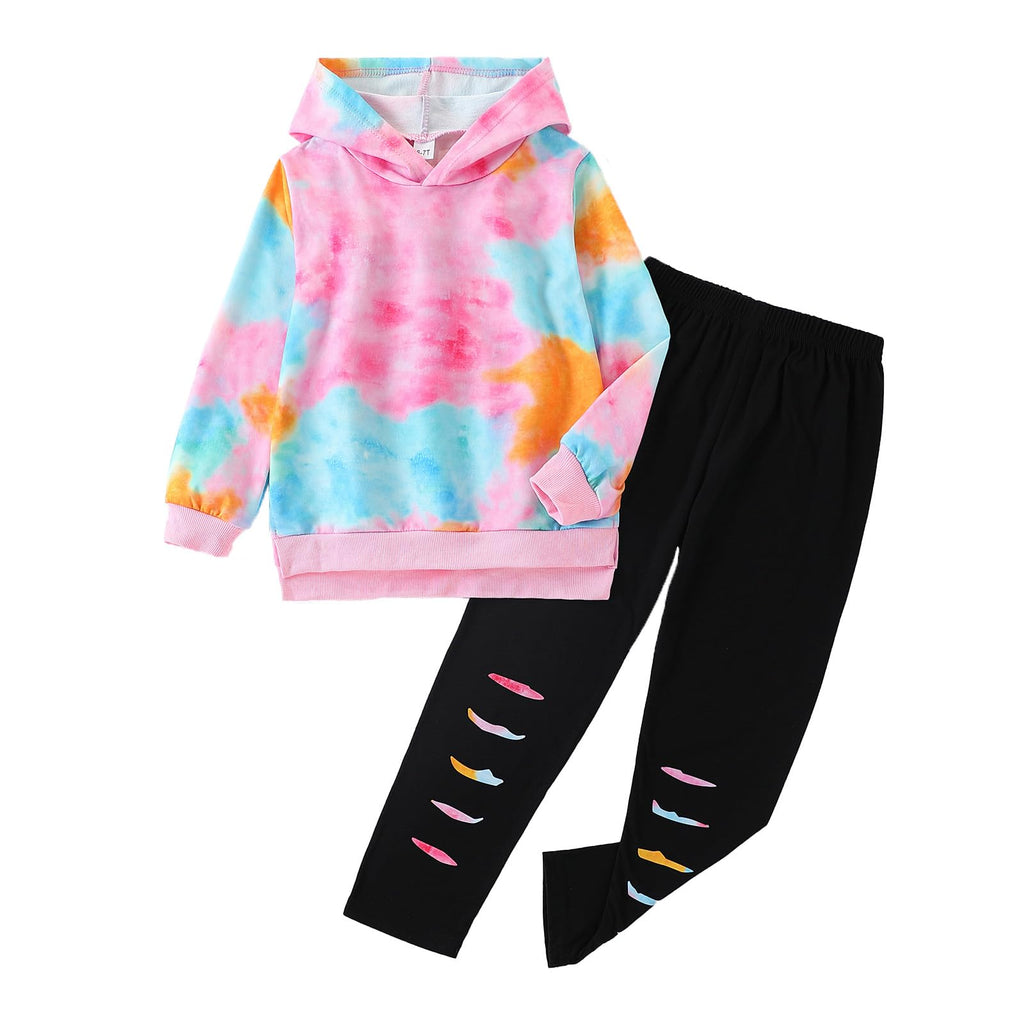 Kid Girls Clothes - Girls Outfits Tie Dye Tops and Leggings Pants 2 Piece Spring Clothes Set