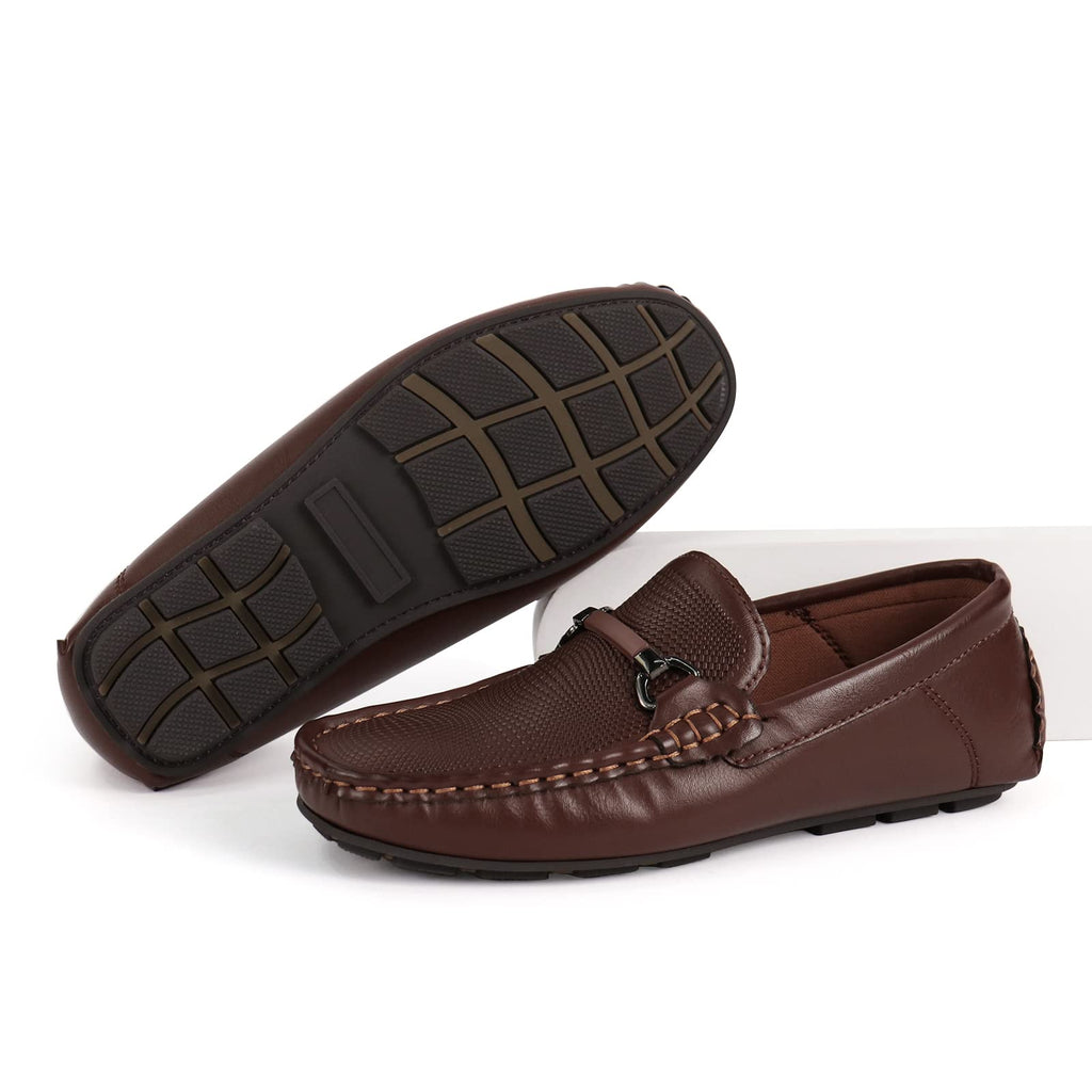 JABASIC Kids Penny Loafer Casual Slip-On Moccasin Flats Boys Dress Shoes