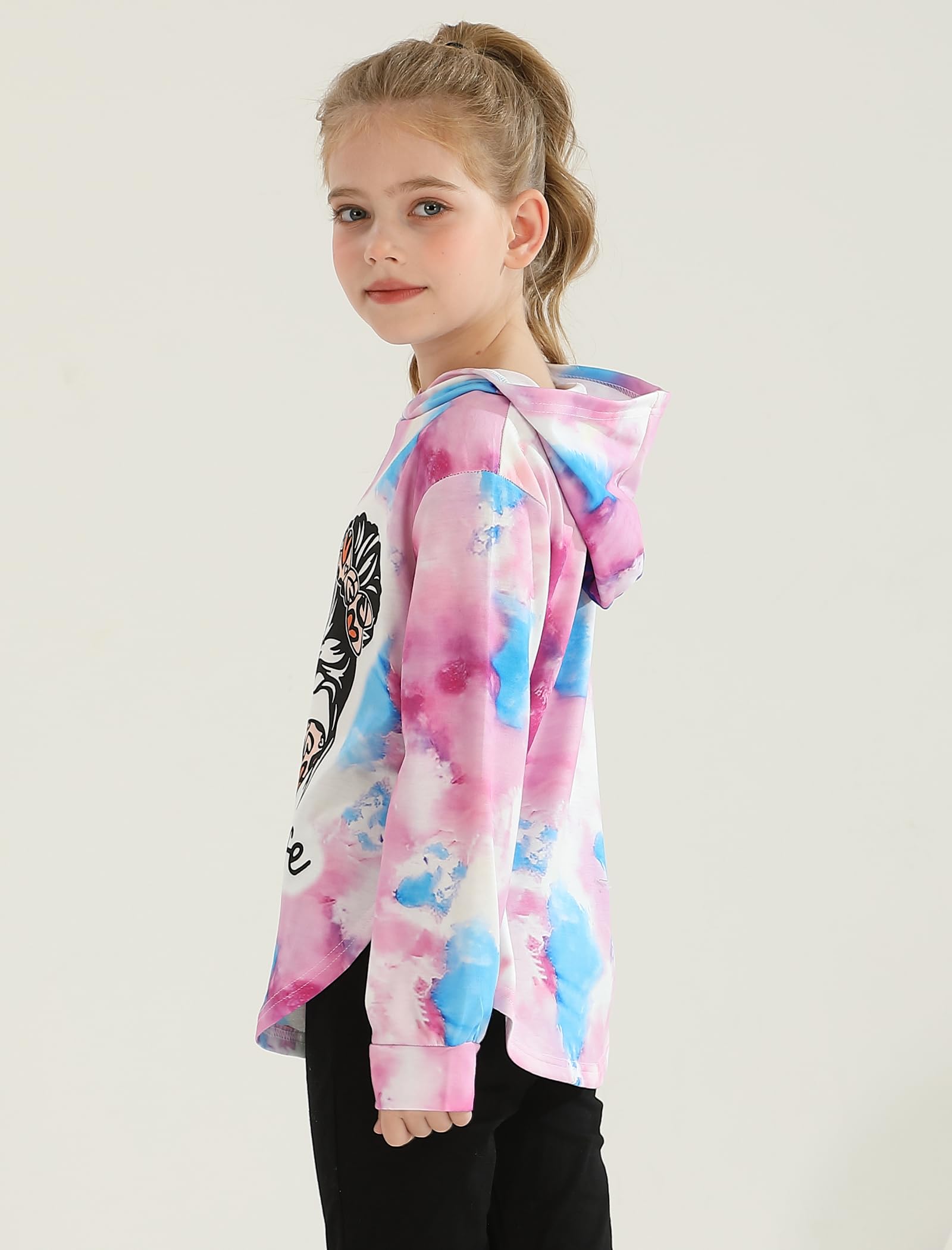 Girls Clothes Tie Dye Long Sleeve Hoodie Sweatshirt and Pants Sets Cute Girl Outfits Size 5-14 Years