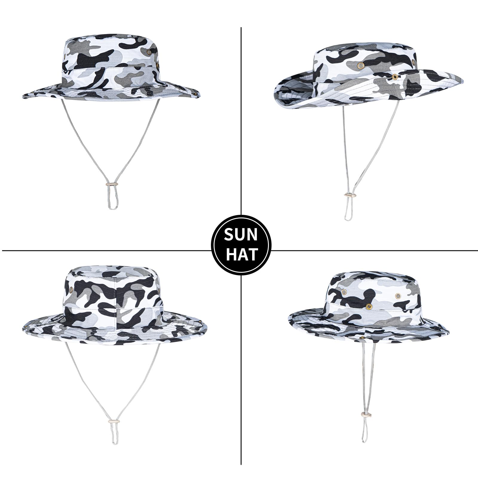 Sun Hats for Men Women Boonie Hat Foldable Fishing Hat UPF 50+ Bucket Hat for Fishing Hiking Garden Safari Beach