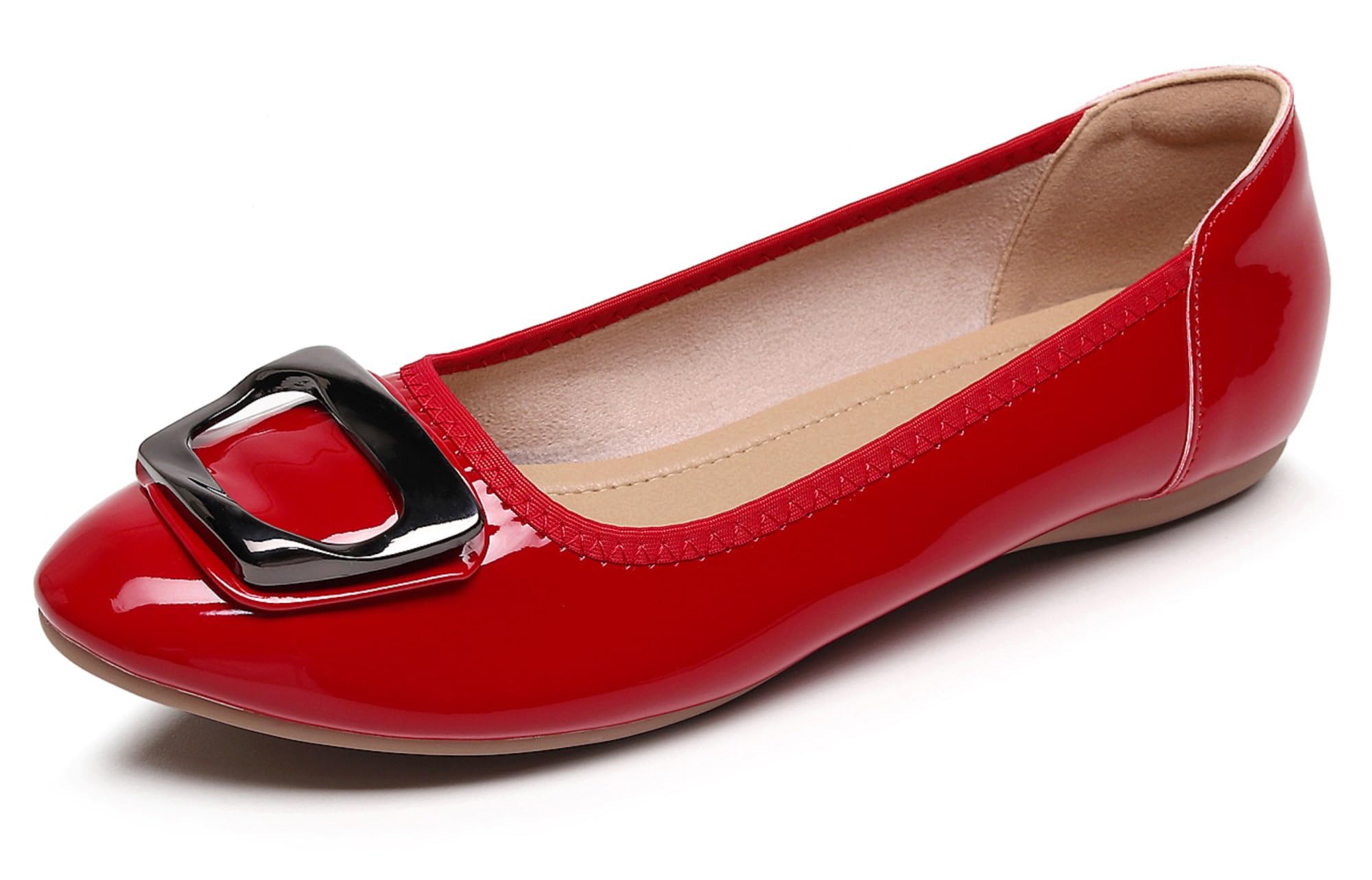 VenusCelia Women's Buckle Dance Flats Shoe