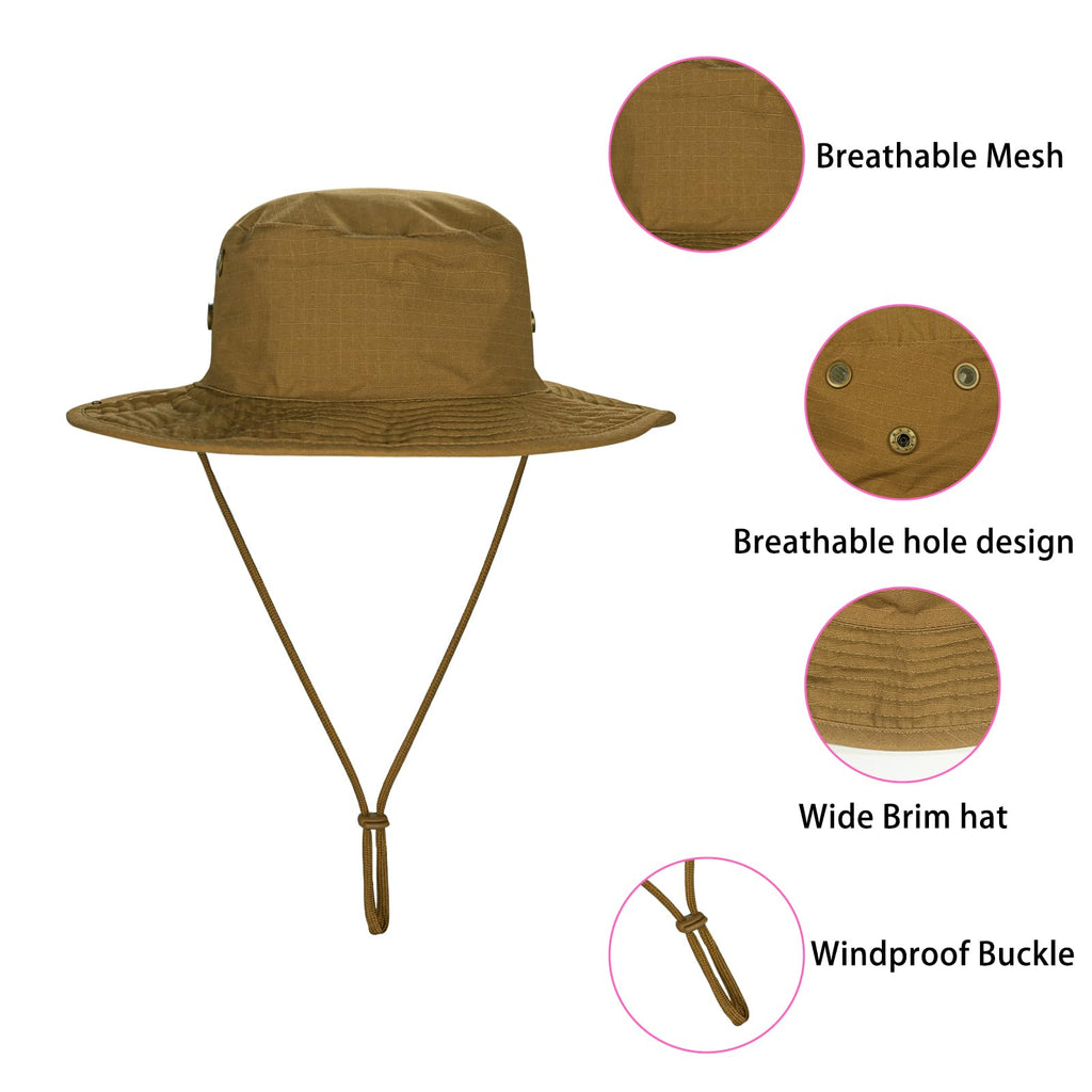 Sun Hats for Men Women Boonie Hat Foldable Fishing Hat UPF 50+ Bucket Hat for Fishing Hiking Garden Safari Beach