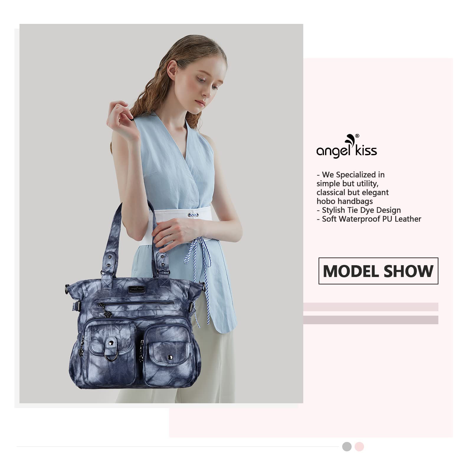 Angelkiss Purses and Handbag for Women Soft Leather Hobo Bags Satchel Shoulder Bags Ladies Tote Crossbody Bag