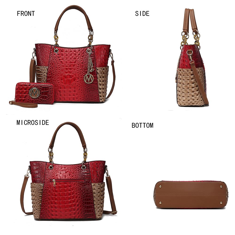 MKF Collection Tote Bag for Women, Handbag Set with Wallet-Top-Handle- Vegan Leather Purse