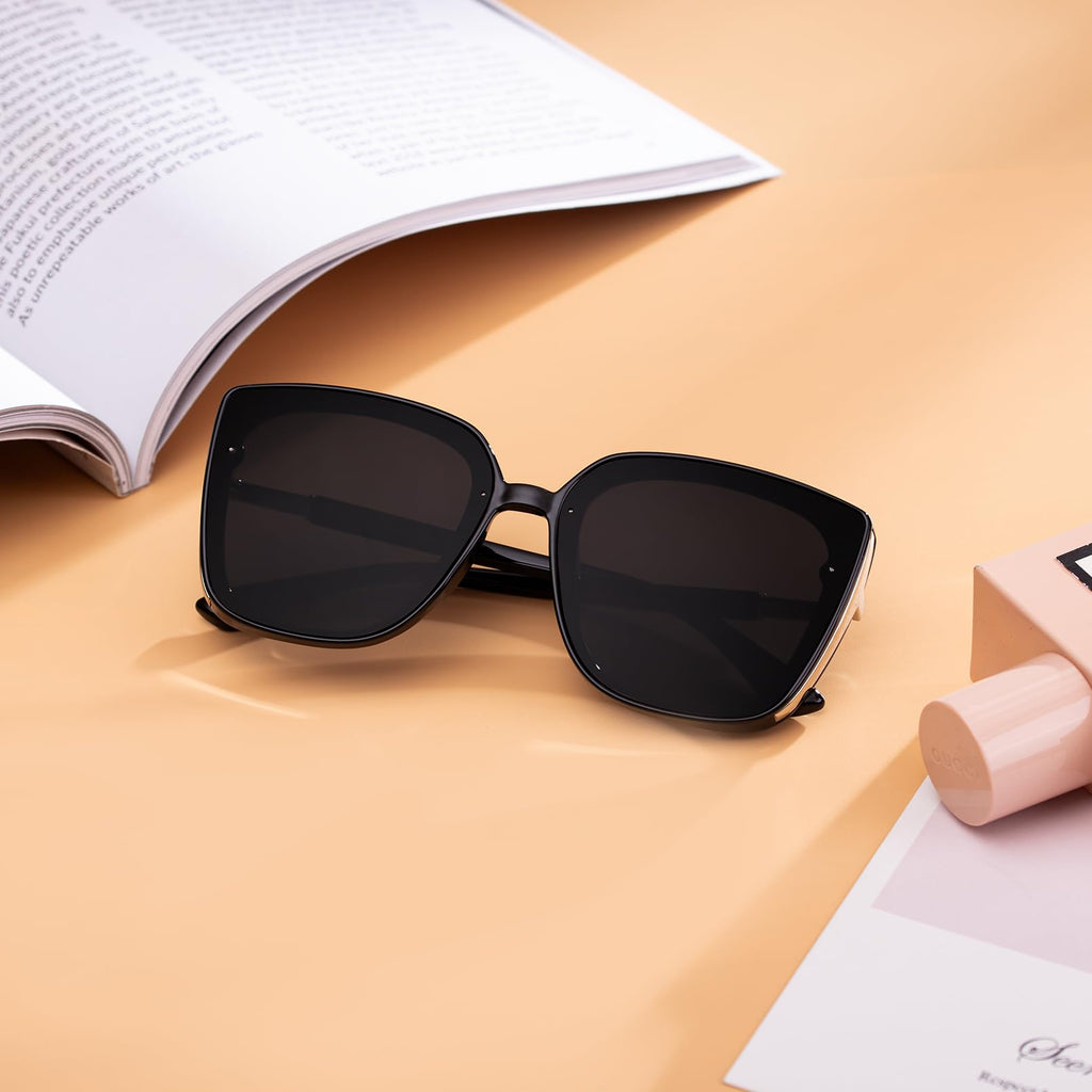 COLOSSEIN Beach Sunglasses for Women and Men Trendy Oversized Sunglasses Classic Square Sunglasses