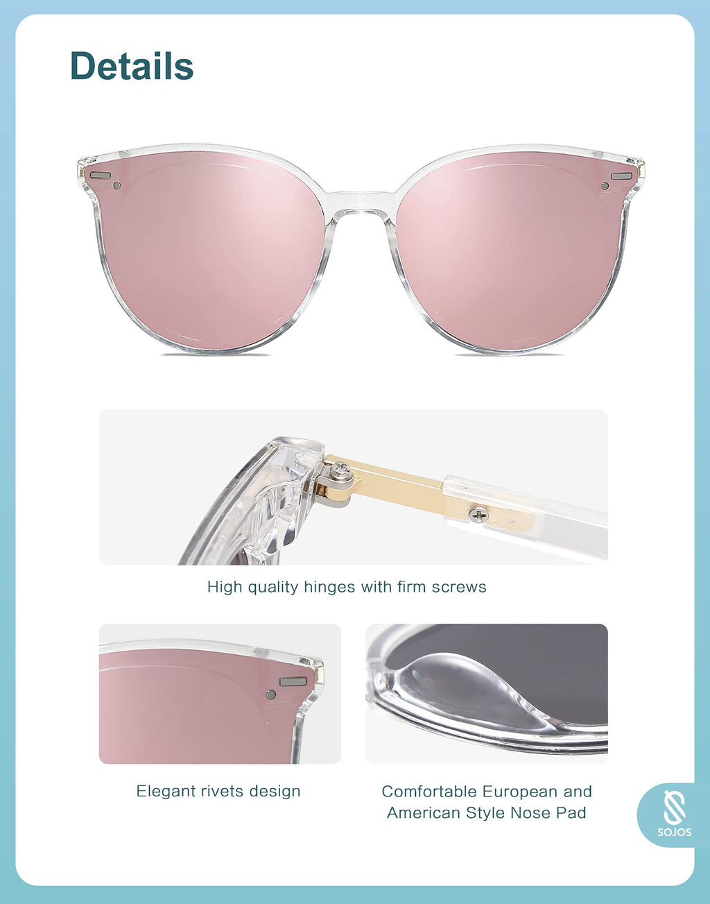 SOJOS Sunglasses Womens Trendy 2025 Classic Round Retro Vintage Shades Large Frame Sunnies SJ2067