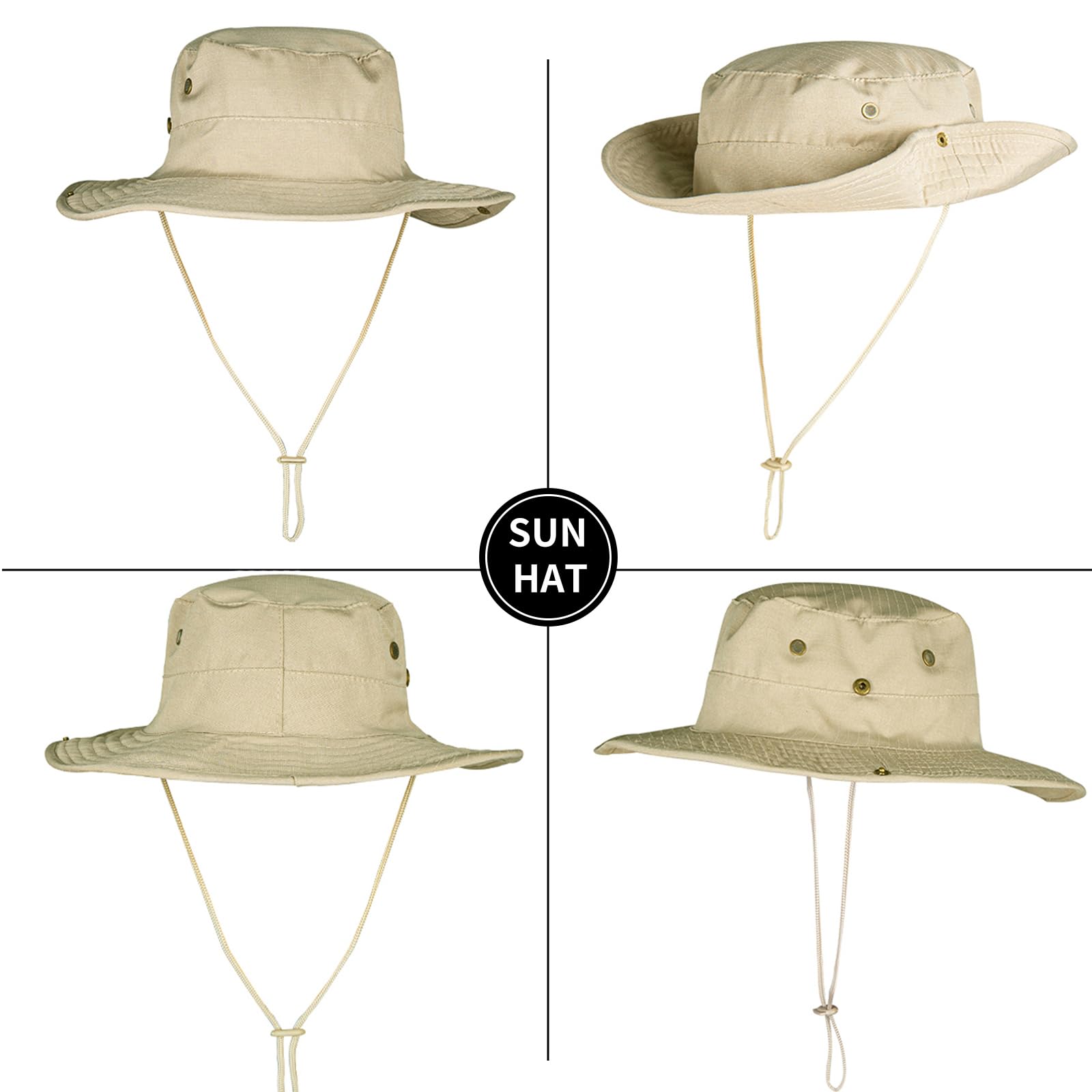 Sun Hats for Men Women Boonie Hat Foldable Fishing Hat UPF 50+ Bucket Hat for Fishing Hiking Garden Safari Beach