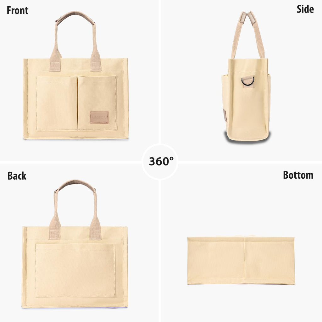 Tote Bags for Women Canvas Tote Purse Crossbody with Pockets Top Handle Shoulder Satchel Bag for Women