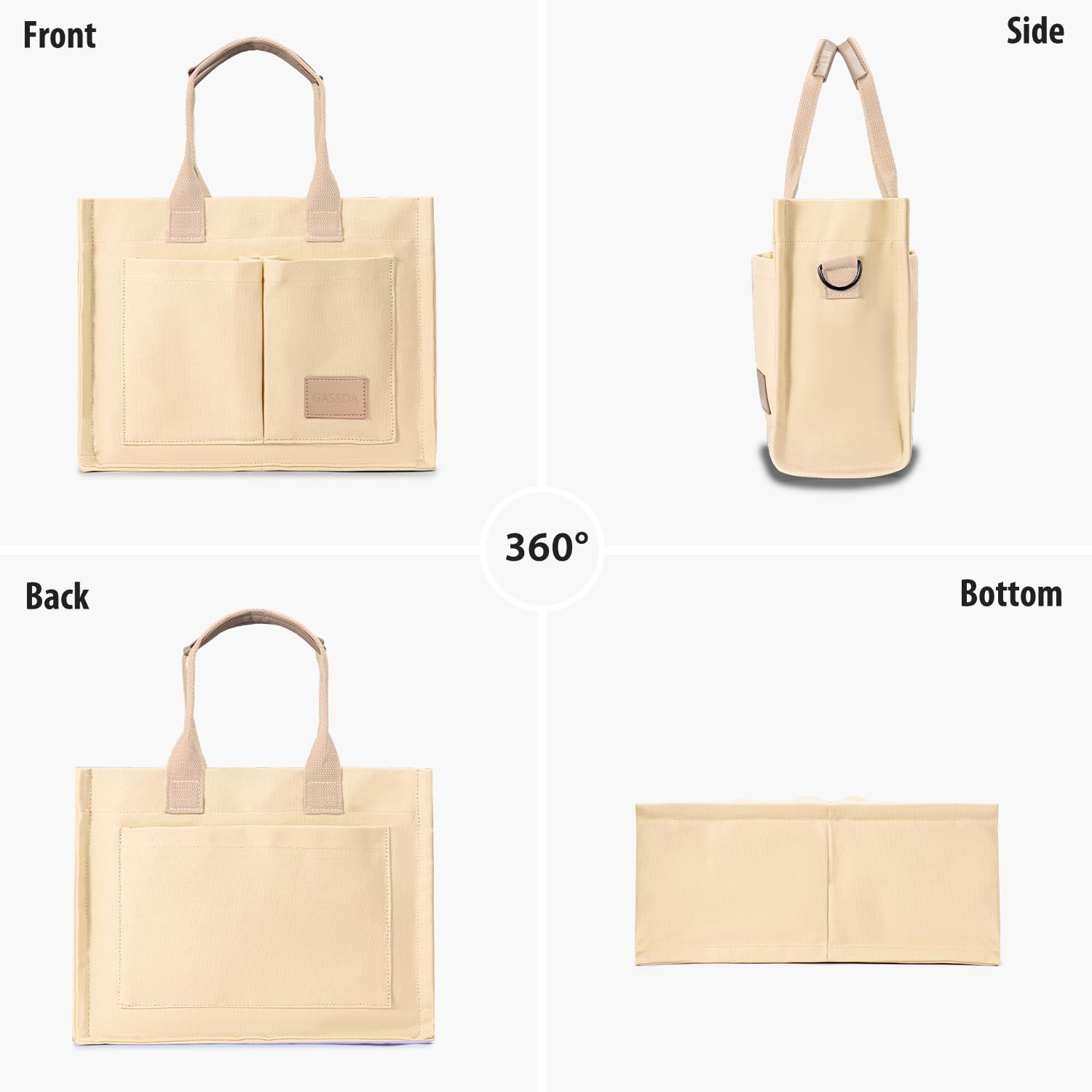 Tote Bags for Women Canvas Tote Purse Crossbody with Pockets Top Handle Shoulder Satchel Bag for Women