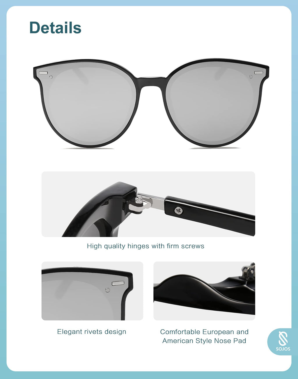 SOJOS Sunglasses Womens Trendy 2025 Classic Round Retro Vintage Shades Large Frame Sunnies SJ2067