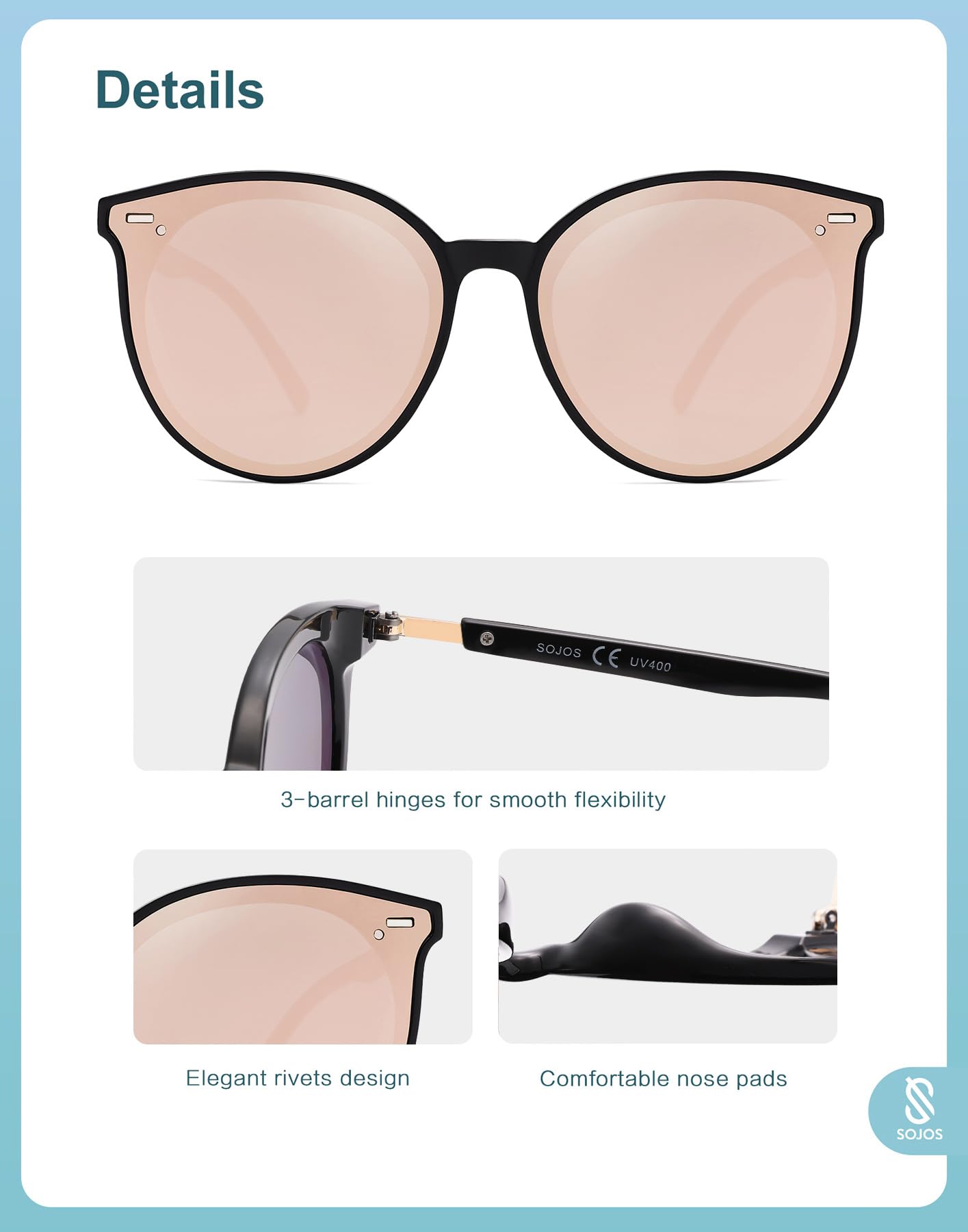 SOJOS Sunglasses Womens Trendy 2025 Classic Round Retro Vintage Shades Large Frame Sunnies SJ2067