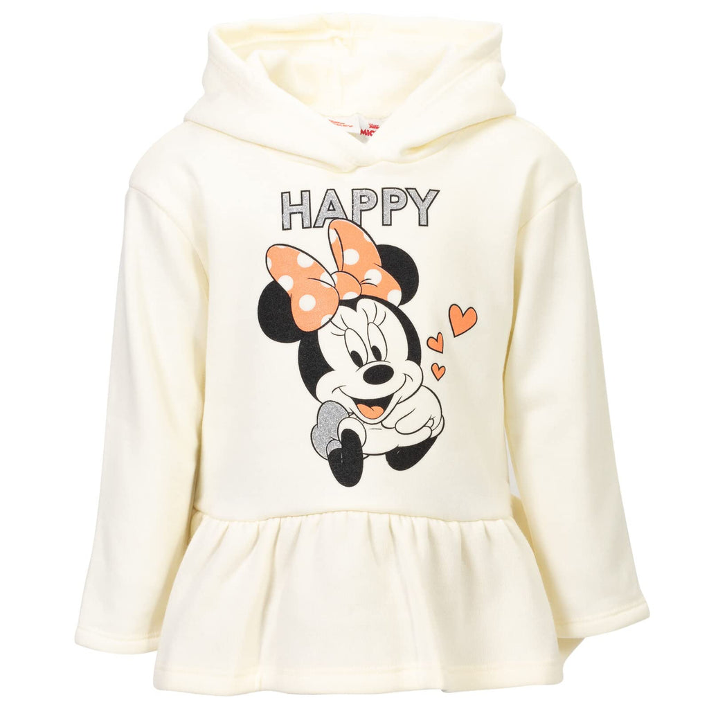 Disney Minnie Mouse Fleece Pullover Crossover Hoodie and Leggings Outfit Set Infant to Big Kid Sizes (12 Months - 14-16)