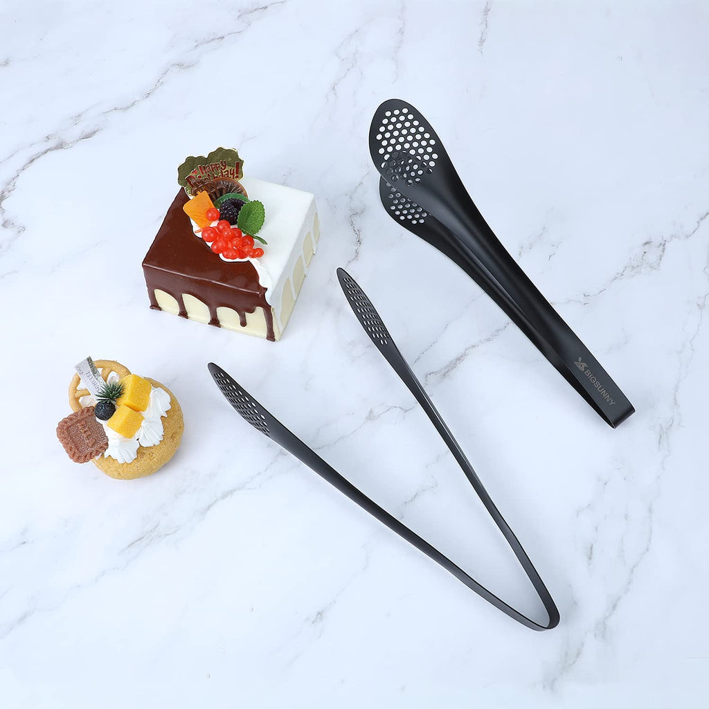 MSY BIGSUNNY 9 inch Buffet Tongs, Set of 2 Stainless Steel Food Serving Tongs