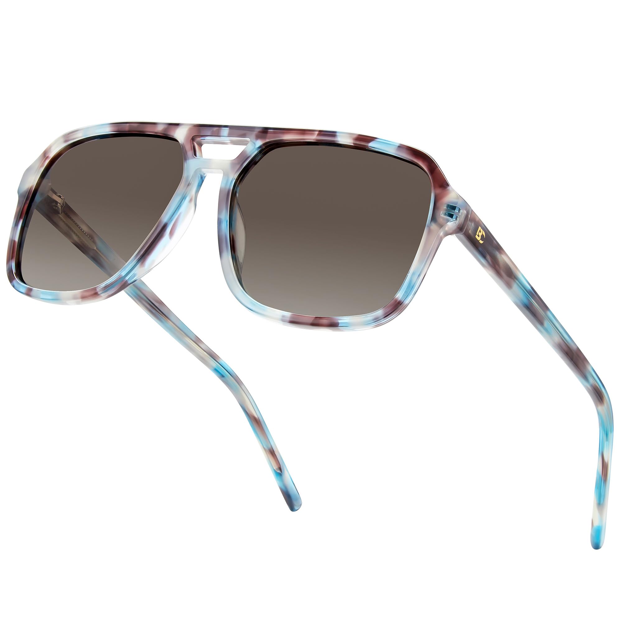 BIRCEN Women Polarized Acetate Sunglasses: Fashion Square Aviator Shades UV Protection for Trendy Laides Travel Beach Outdoor