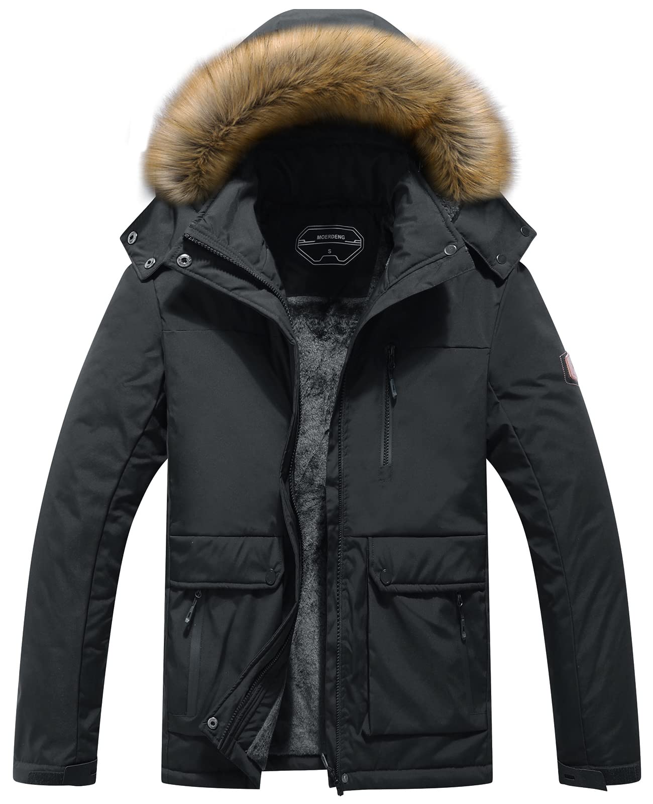 MOERDENG Women's Waterproof Ski Snow Jacket Winter Warm Hooded Snow Coat Mountain Windproof Ski Jacket For Women