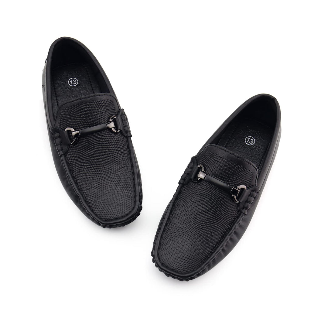 JABASIC Kids Penny Loafer Casual Slip-On Moccasin Flats Boys Dress Shoes