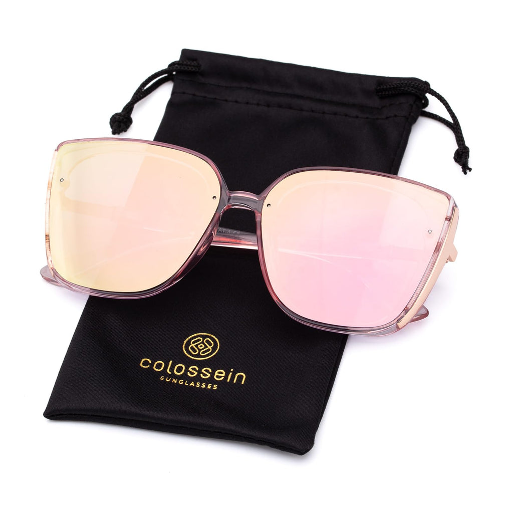 COLOSSEIN Beach Sunglasses for Women and Men Trendy Oversized Sunglasses Classic Square Sunglasses