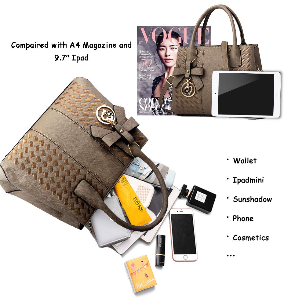 Purses and Handbags for Women Fashion Ladies PU Leather Top Handle Satchel Shoulder Tote Bags