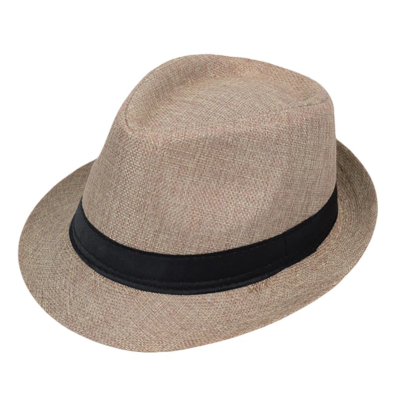 Giroir Fedora Hats for Men Women Short Brim Unisex Summer Beach Style 1920s Party Accessories