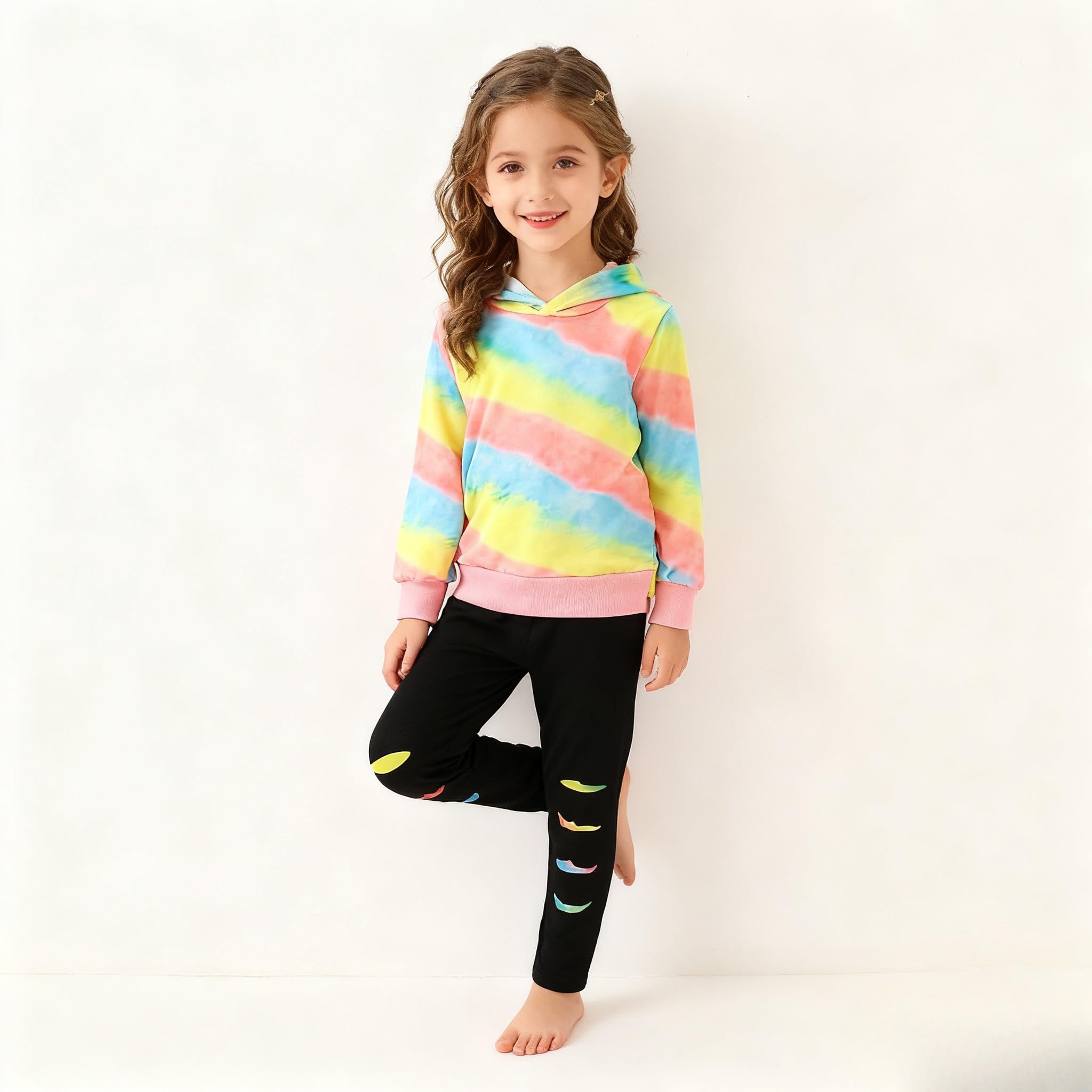 Kid Girls Clothes - Girls Outfits Tie Dye Tops and Leggings Pants 2 Piece Spring Clothes Set