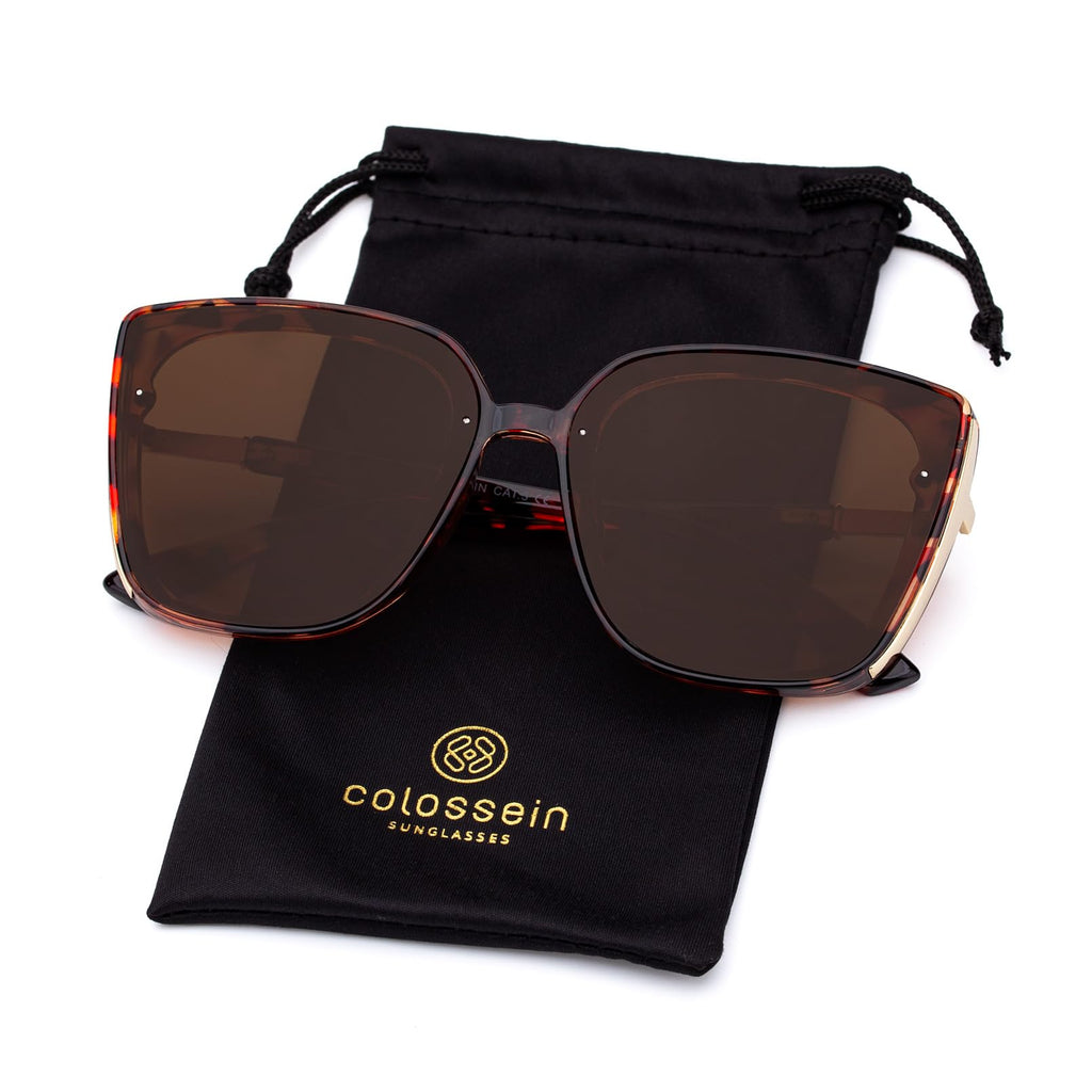 COLOSSEIN Beach Sunglasses for Women and Men Trendy Oversized Sunglasses Classic Square Sunglasses