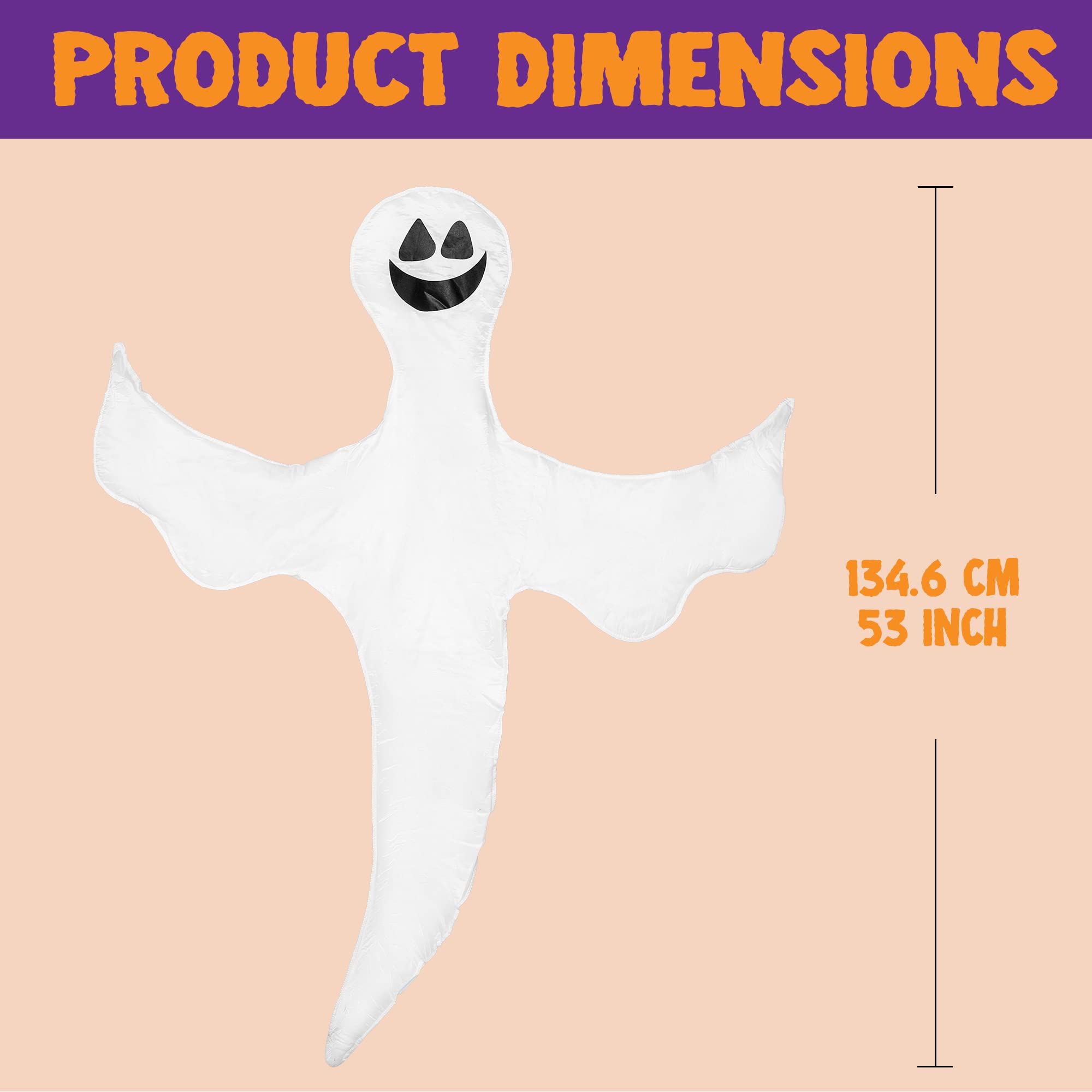 JOYIN 53” Halloween Bendable Tree Wrap Ghost Decoration for Halloween Outdoor, Lawn, Tree, Pillar Decorations, Ghost Party Supplies