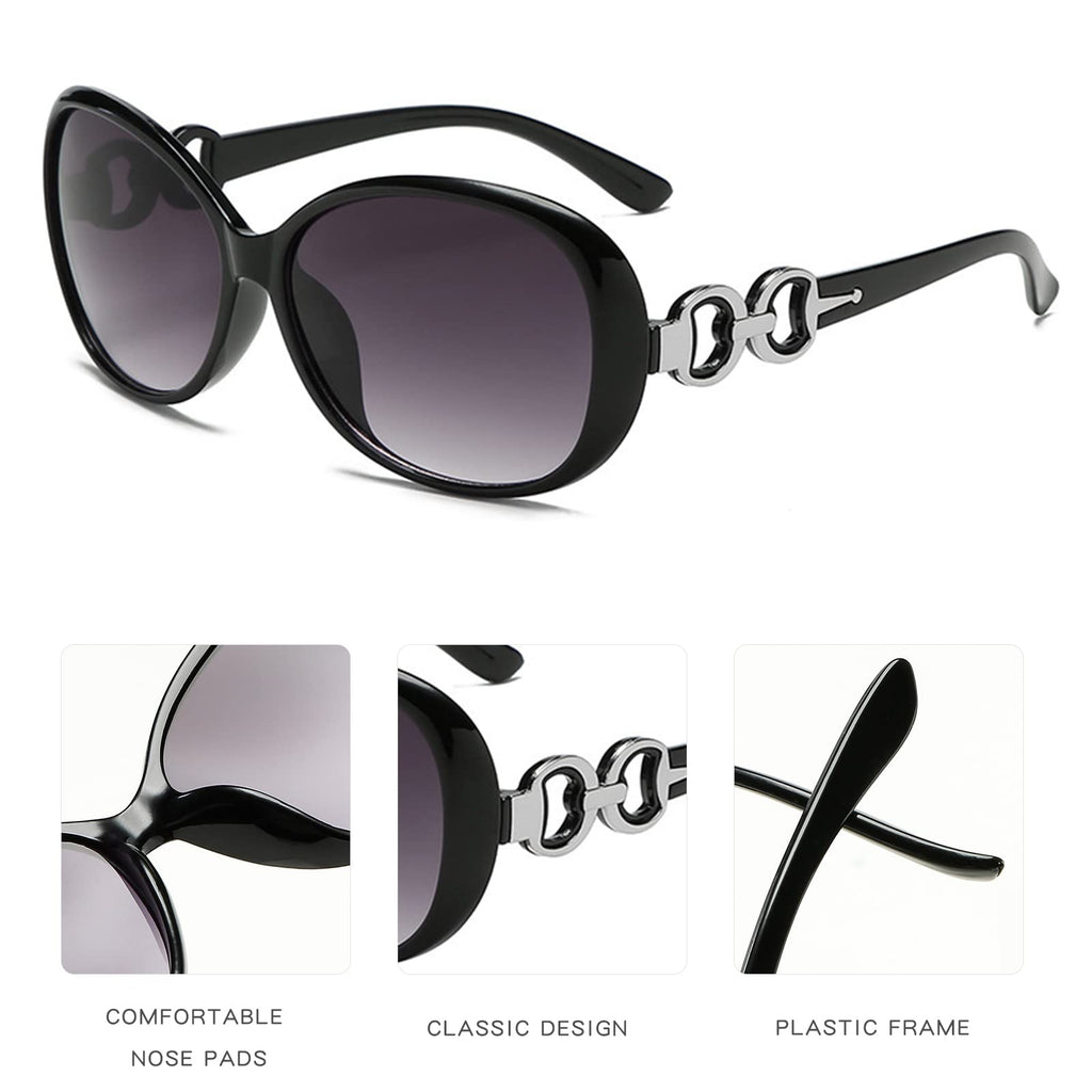 YQVIE 8 Pack Round Oversized Sunglasses Bulk for Women Shades Retro Plastic Large Trendy Sunglasses Set