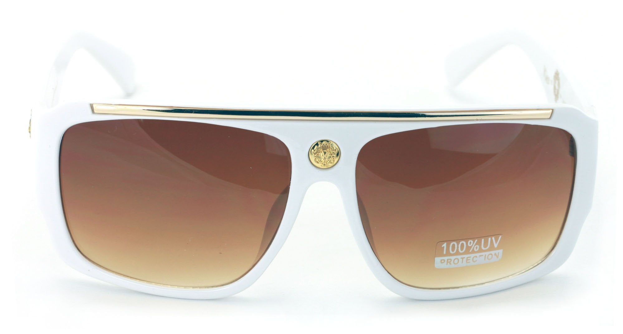 V.W.E. Lion Head Flat Top Hip Hop Rapper Retro Bold Sunglasses