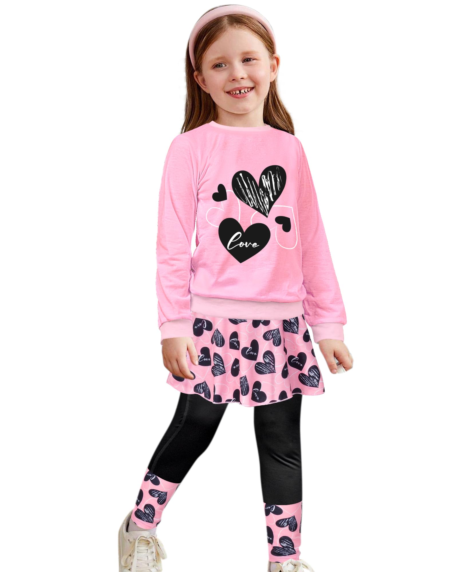 Toddler Kid Girl Clothing Set Outfit Long Sleeve Top, Unicorn Print Pantskirts Fall Winter Outfit Set