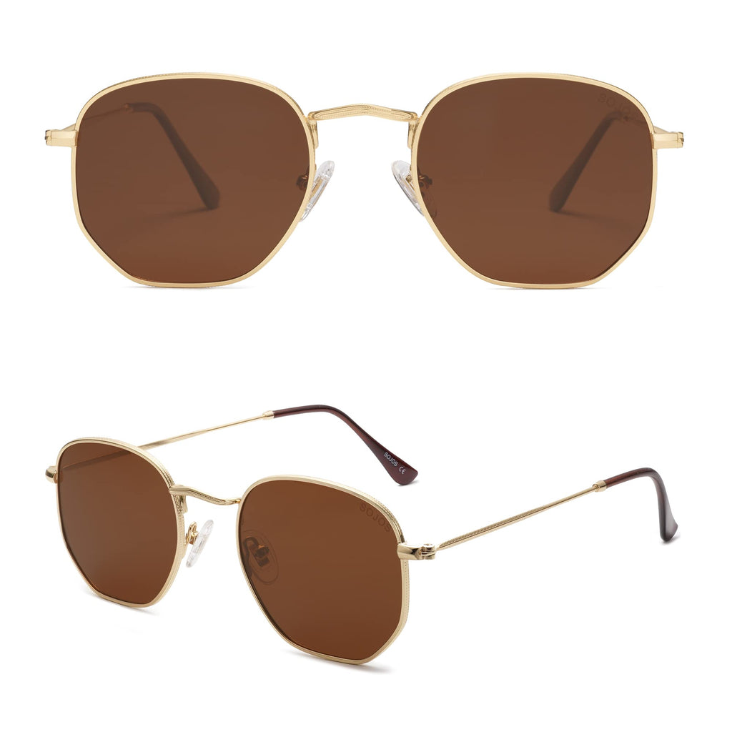 SOJOS Square Polarized Sunglasses for Women Men Small Hexagonal Polygon Shades SJ1072
