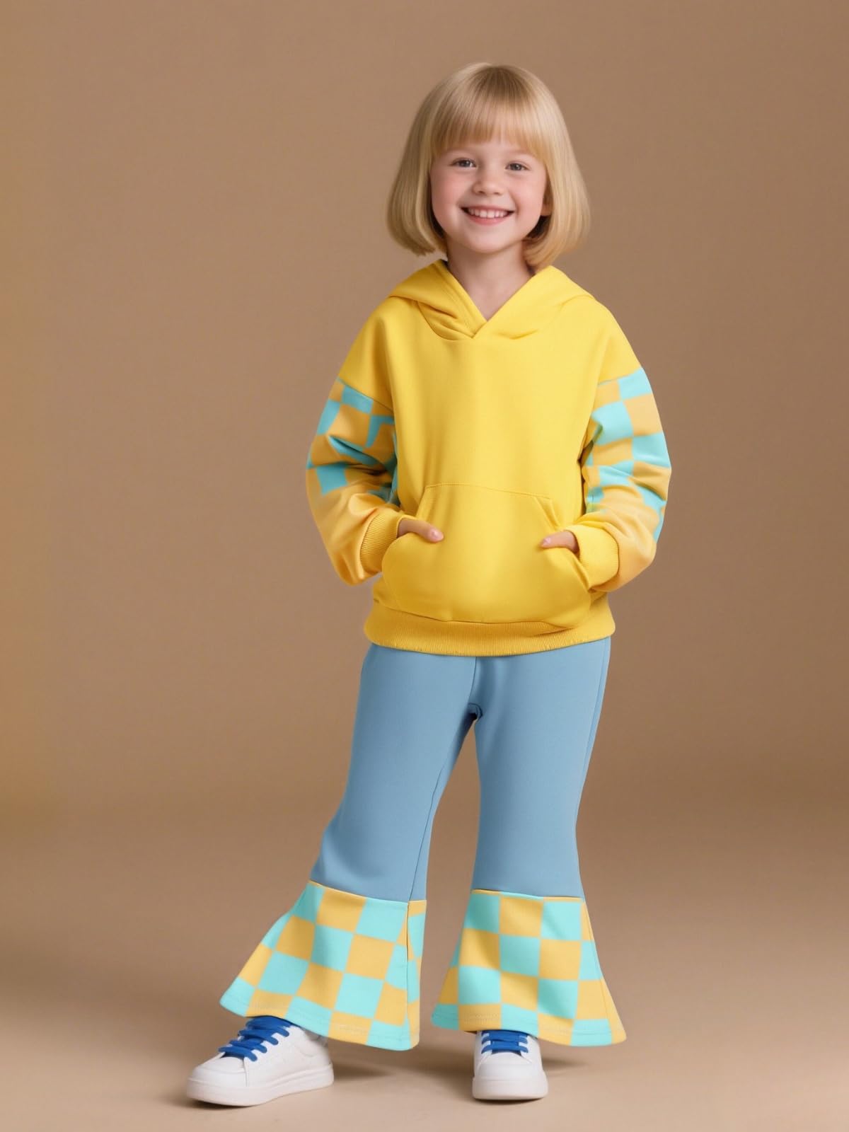 3-9 T Kids Toddler Girl Clothes Letter Print Sweatshirt Flared Pants 2Pc Outfits Set