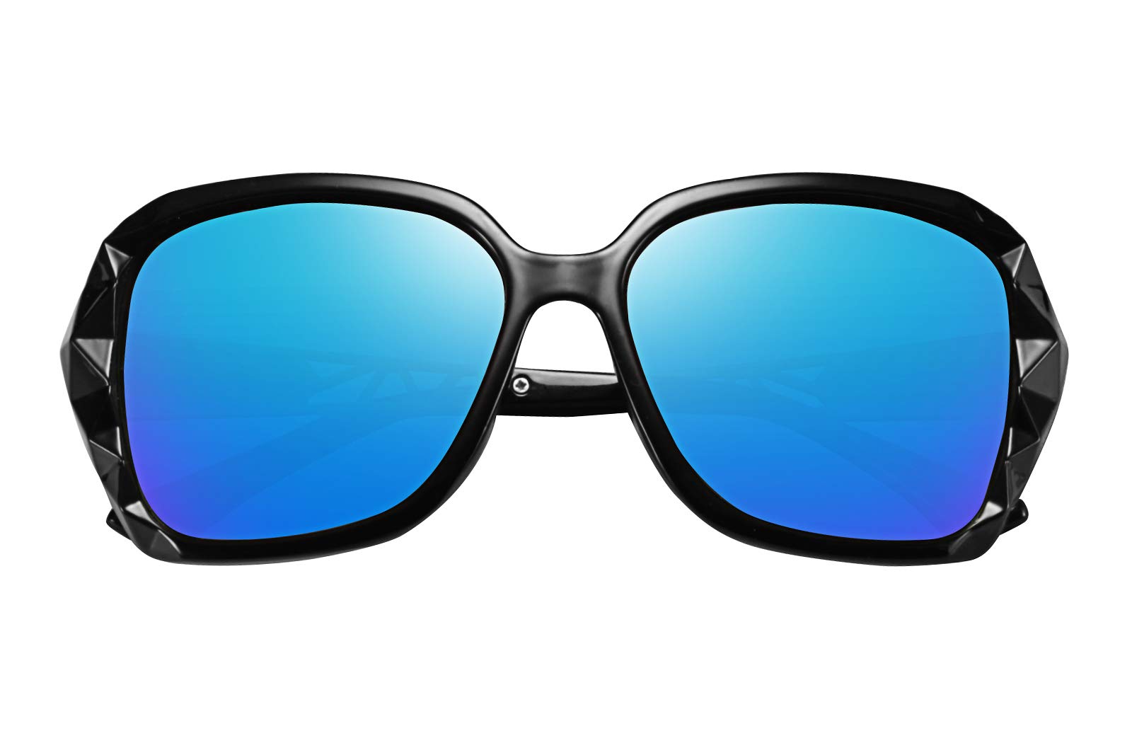 FEISEDY Polarized Women Square Sunglasses Sparkling Composite Shiny Frame B2289