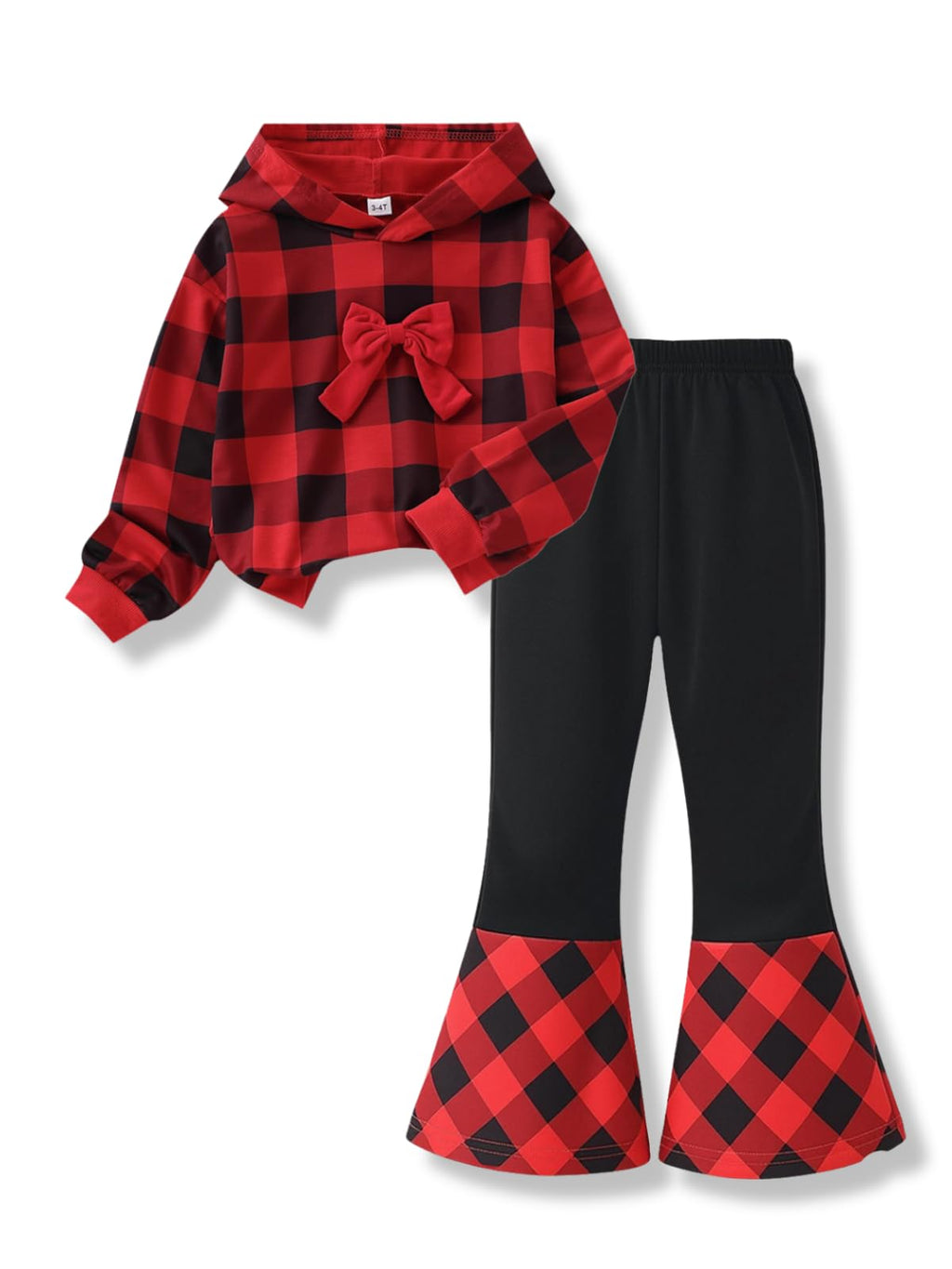 3-9 T Kids Toddler Girl Clothes Letter Print Sweatshirt Flared Pants 2Pc Outfits Set