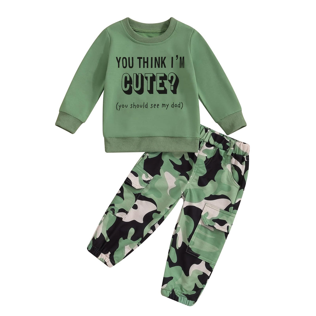 Fernvia Toddler Girls Clothes 2T 3T 4T 5T Fall Outfits Baby Pullover Sweatshirt & Camouflage Pants Set Kids Winter Sweatsuit