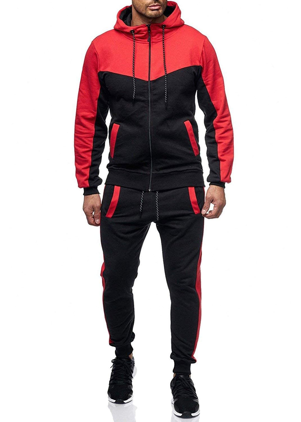 Marine Royal Track Suits for Men Set Full Zip Sweatsuit Outdoor Jogging Men Tracksuits