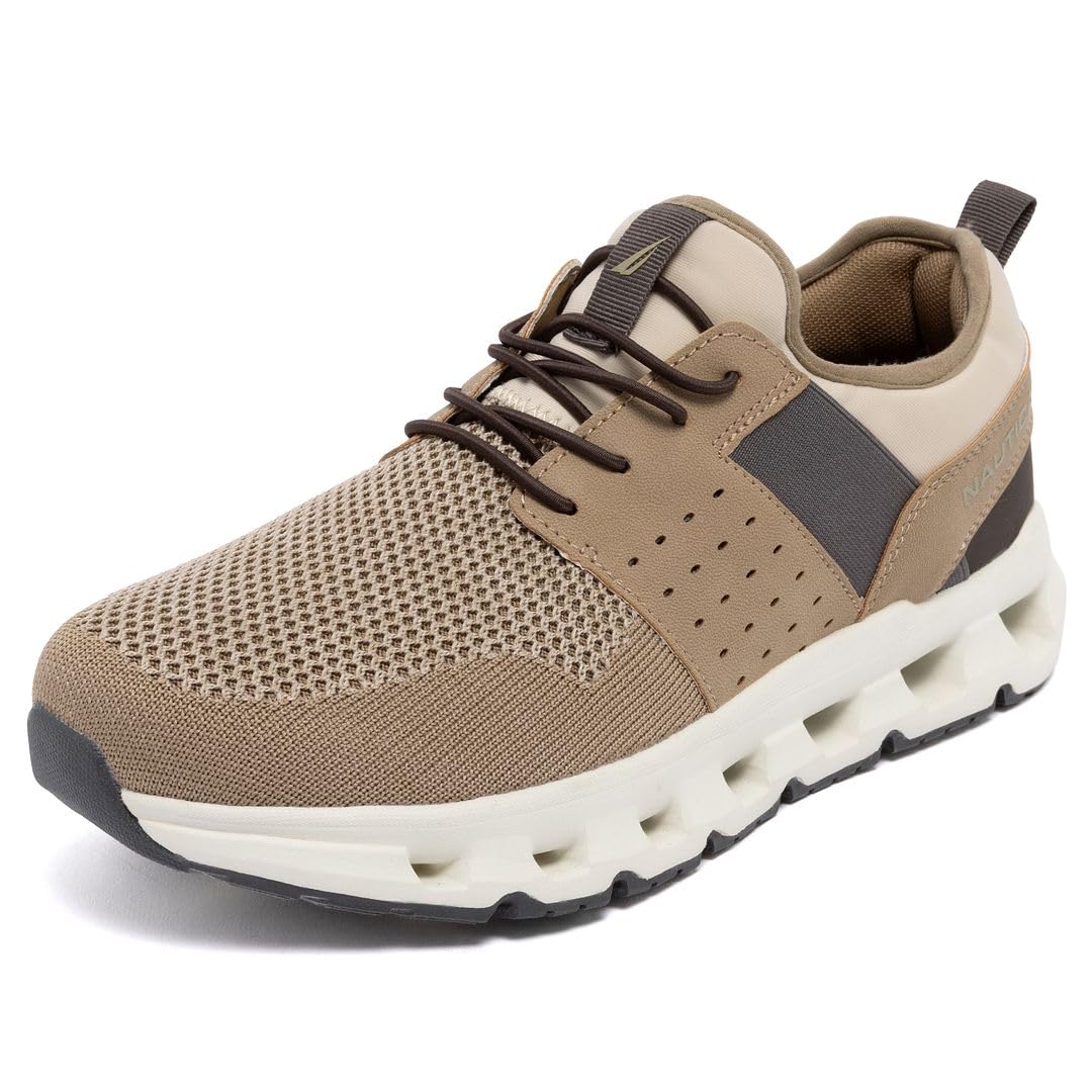 Nautica Mens Running Sneakers Sport Fashion Lace-Up Athletic Soft Shoes for Gym Tennis Men – Cushioned, Breathable, Lightweight & Comfortable