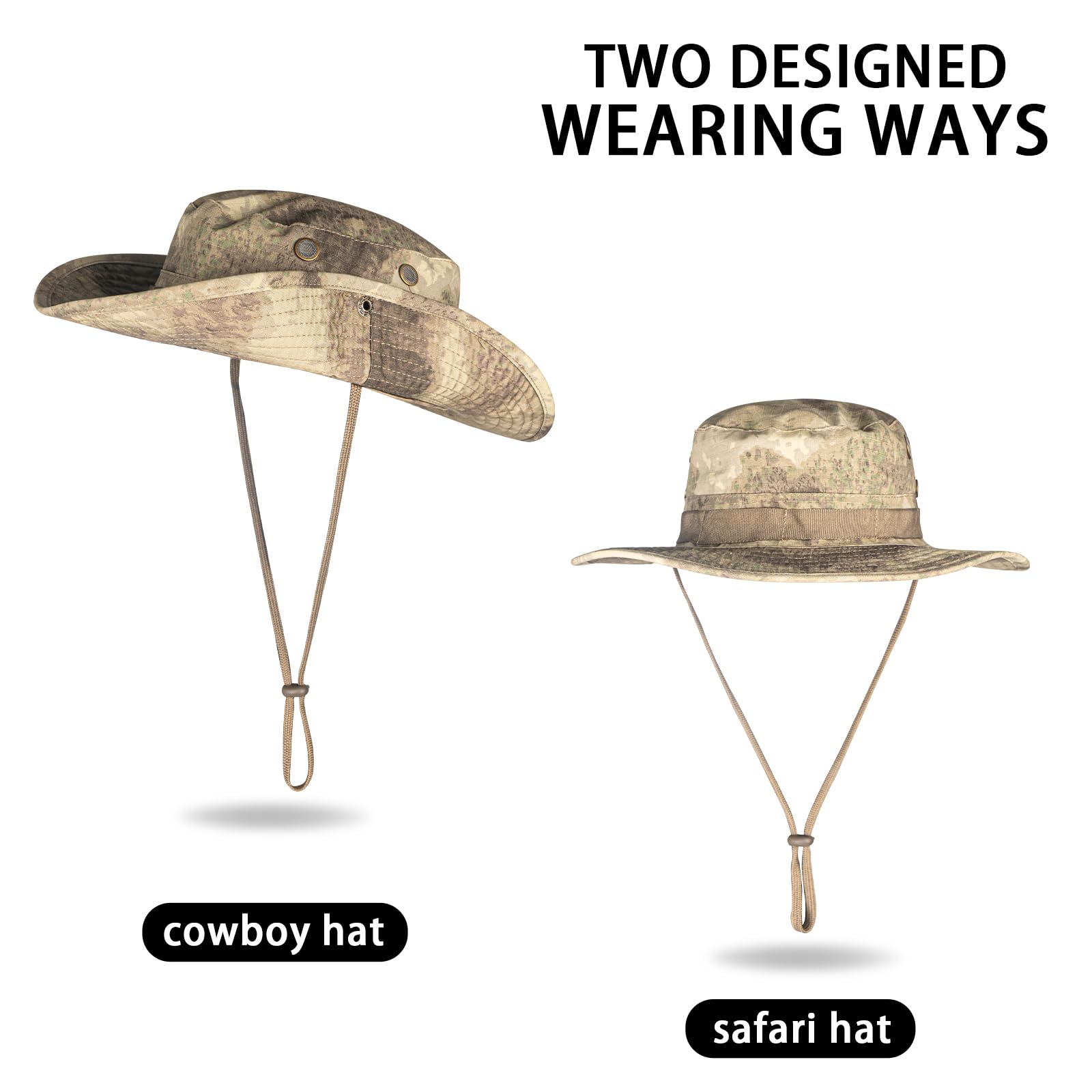 Sun Hats for Men Women Bucket Hat UPF 50+ UV Protection Boonie Hat for Safari Fishing Hiking Garden Beach