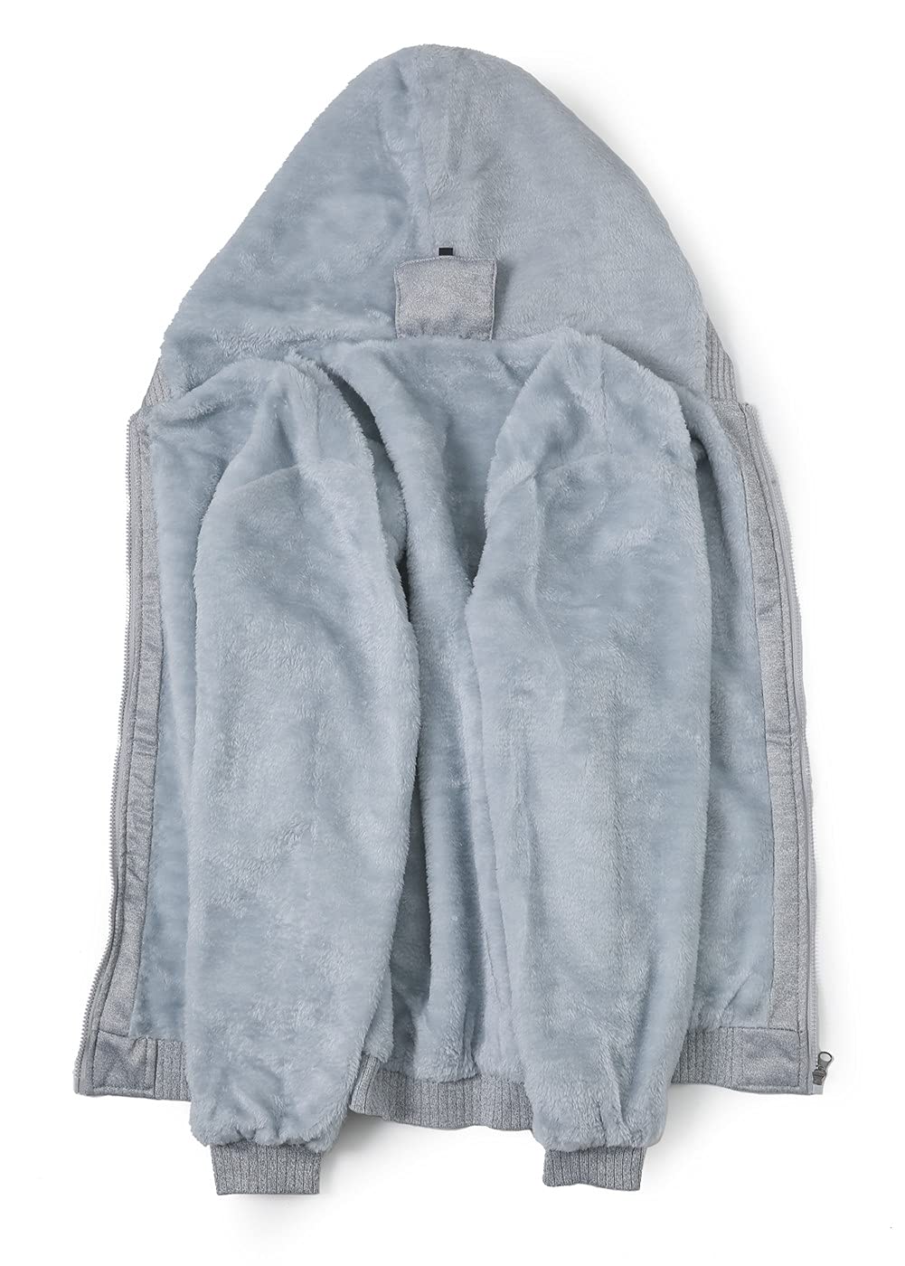 JiangWu Womens Fashion Horn Button Fleece Thicken Coat with Hood Winter Warm Jacket