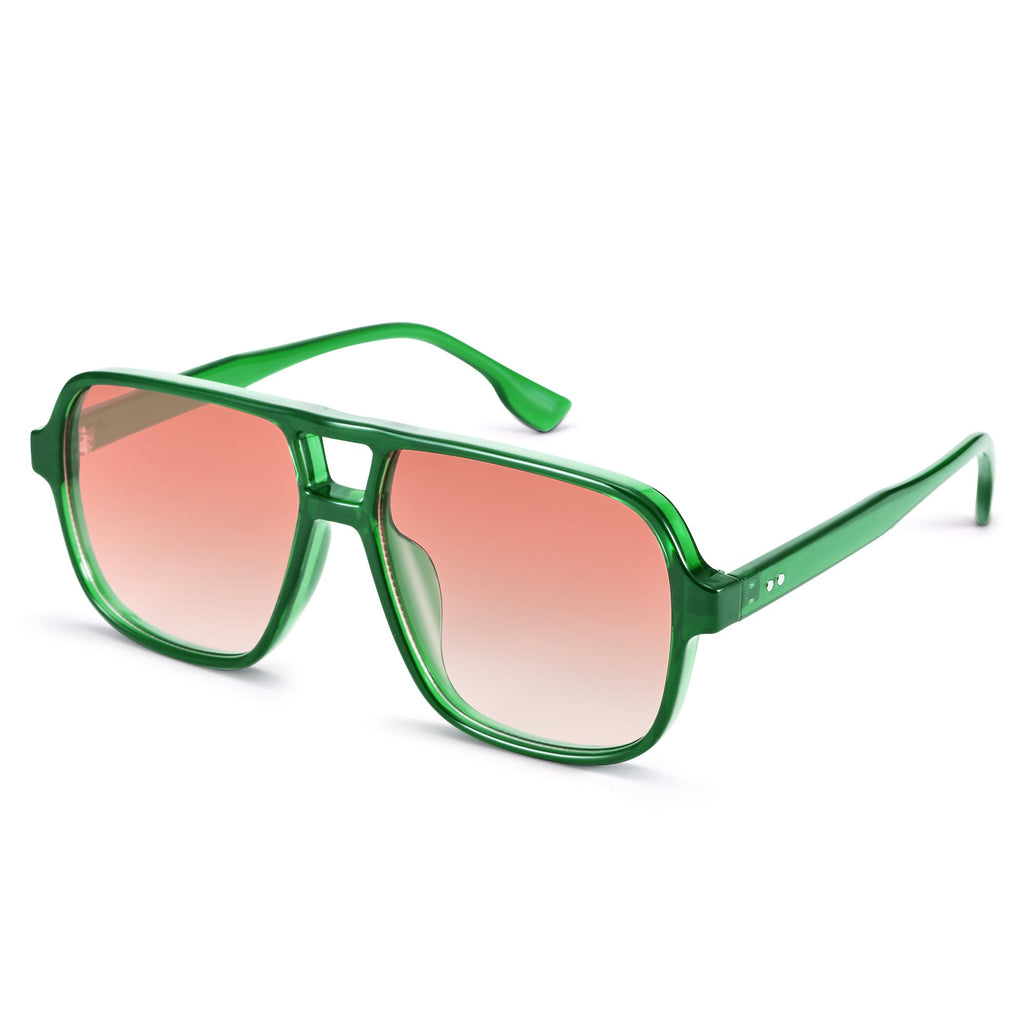 Oversized Aviator Sunglasses for Women Men - Retro 70s Square Shades Sun Glasses